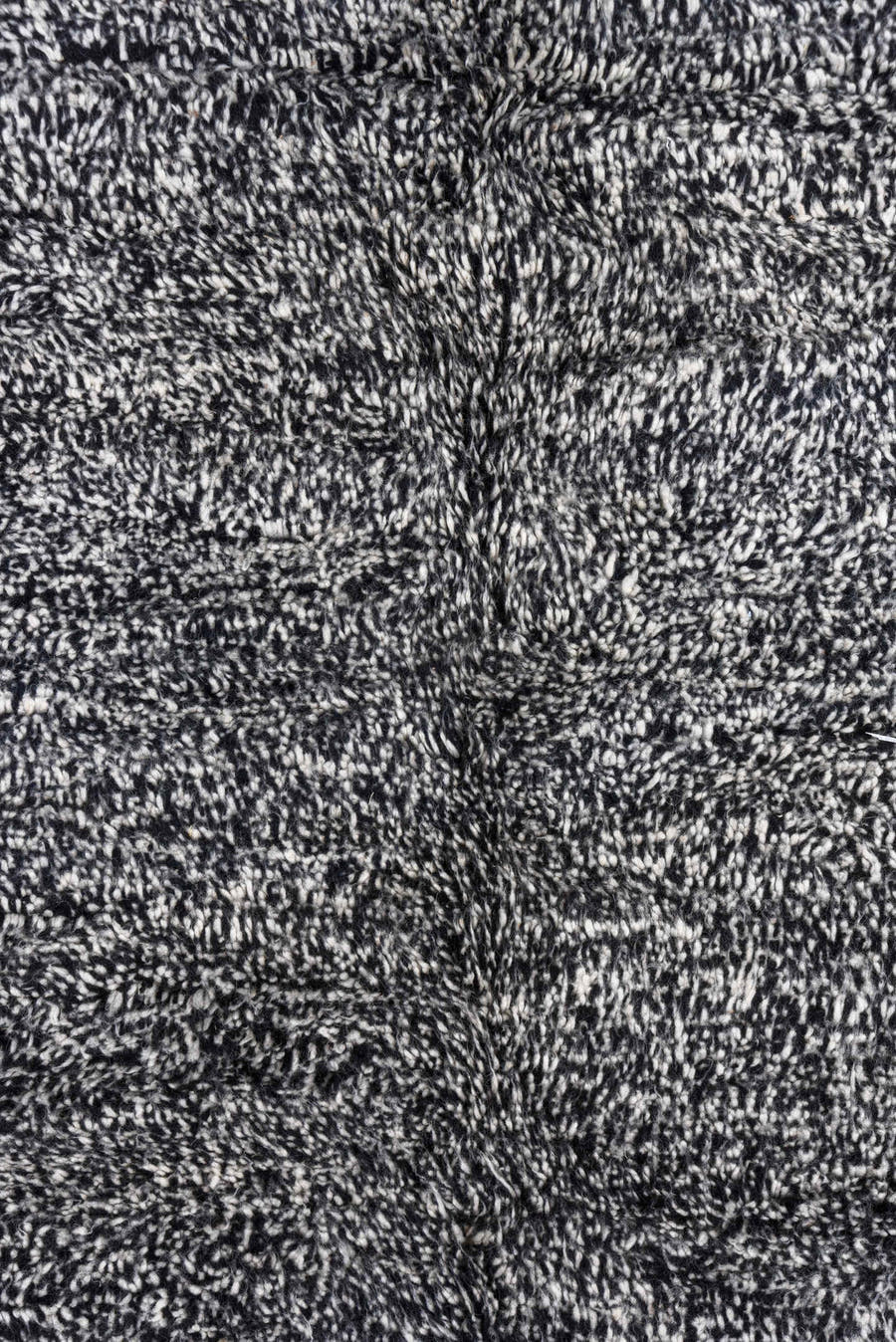 5' x 7' one-of-a-kind handmade vintage Moroccan rug. Color palette: charcoal, ivory, black, cream, gray