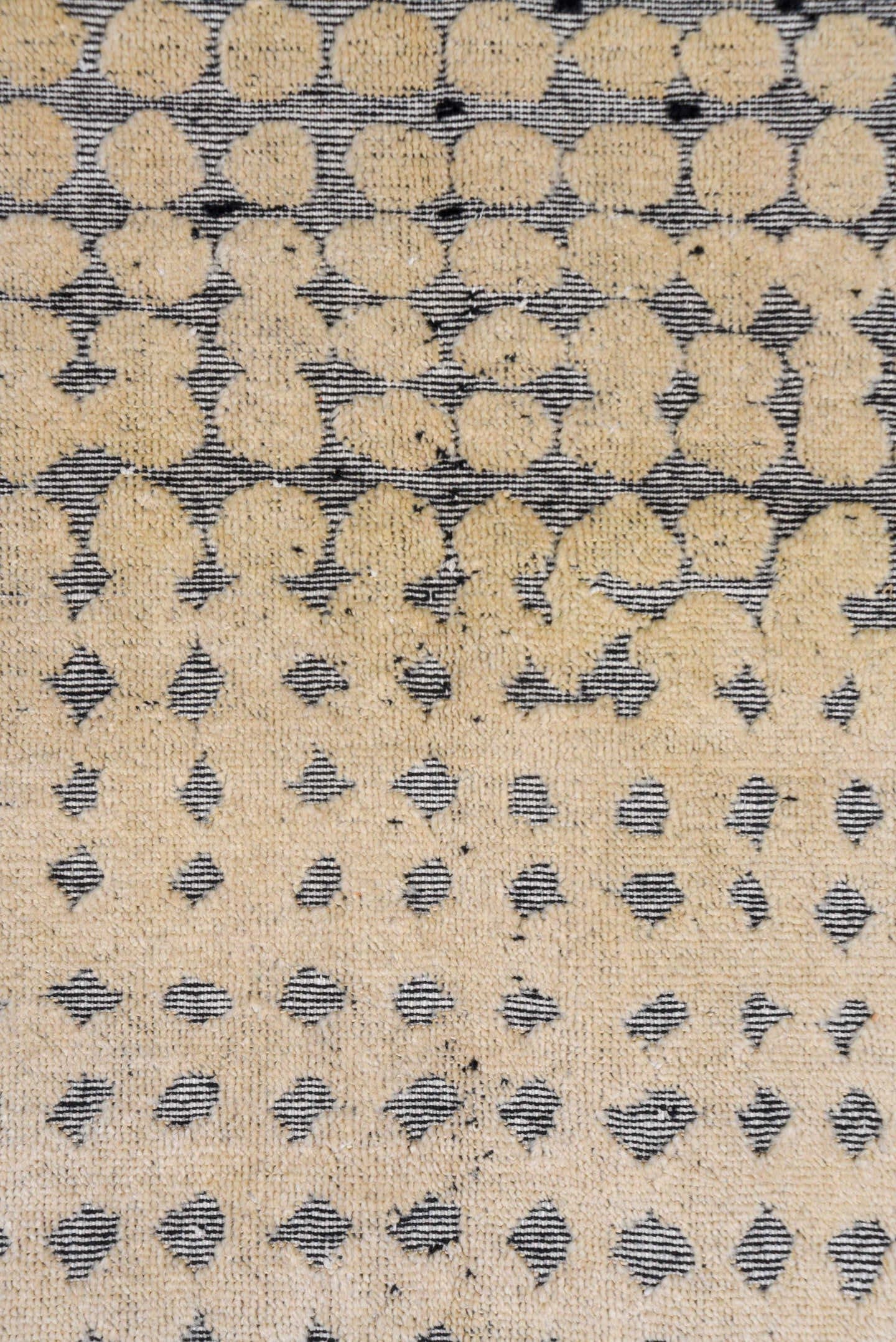 5' x 8' one-of-a-kind handmade handmade Modern medium size rug. Color palette: ivory, slate, charcoal, cream, rose, gray