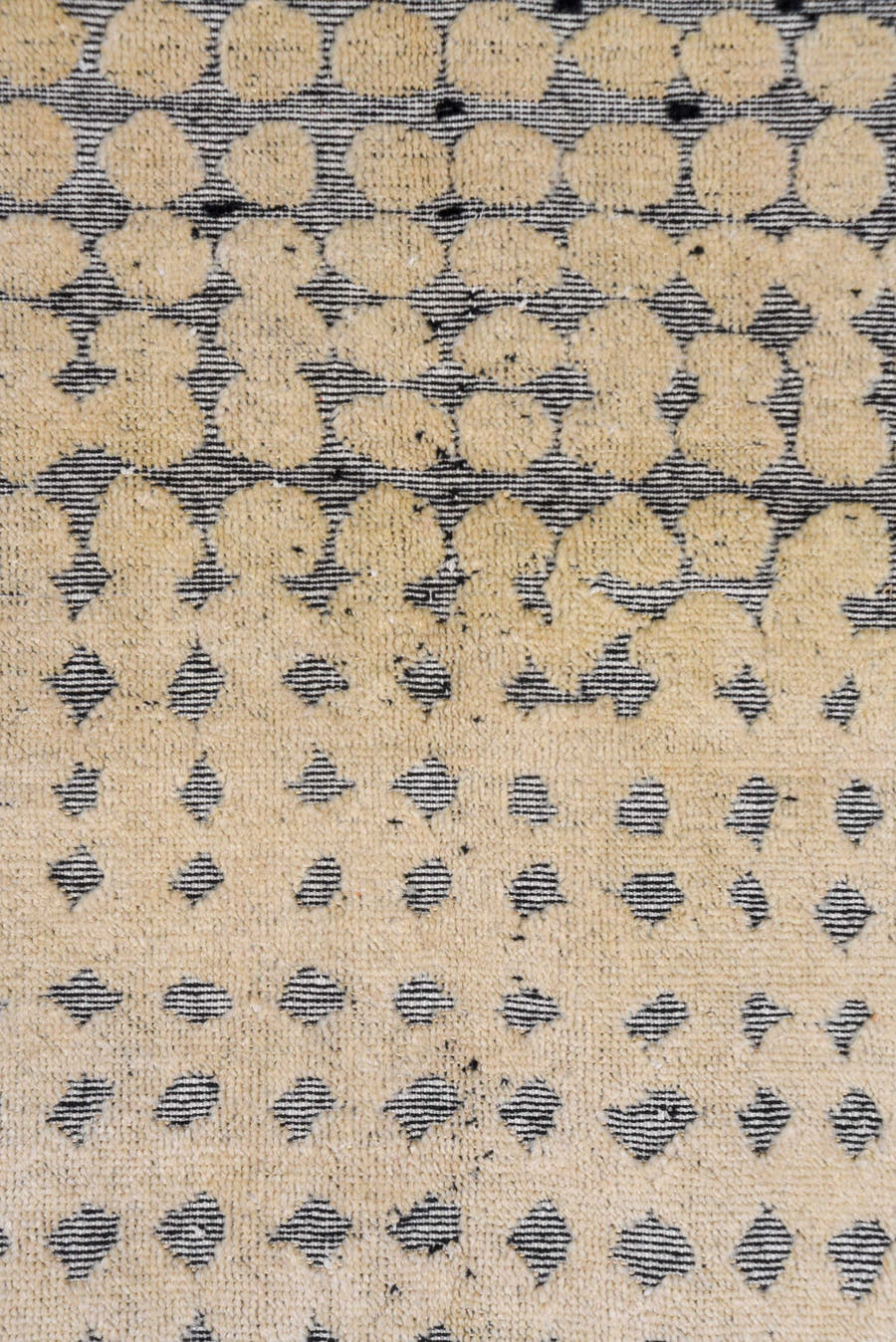 5' x 8' one-of-a-kind handmade handmade Modern medium size rug. Color palette: ivory, slate, charcoal, cream, rose, gray
