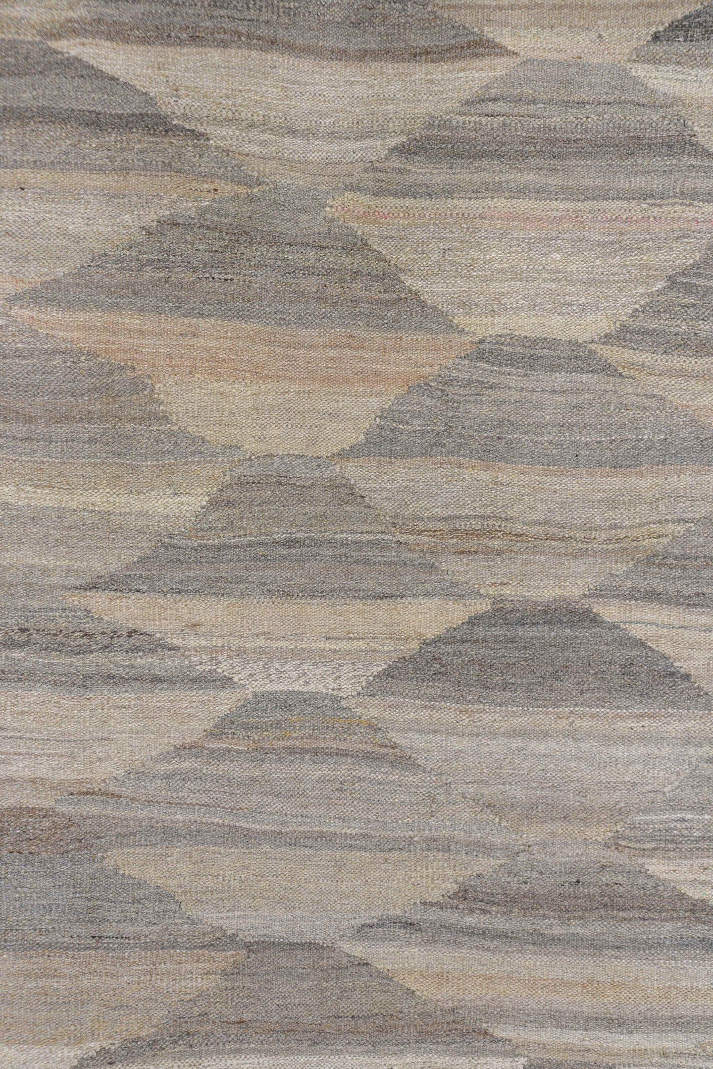 8' x 11' one-of-a-kind handmade vintage Kilim large size rug. Color palette: ivory, taupe, gray, greige, stone, beige