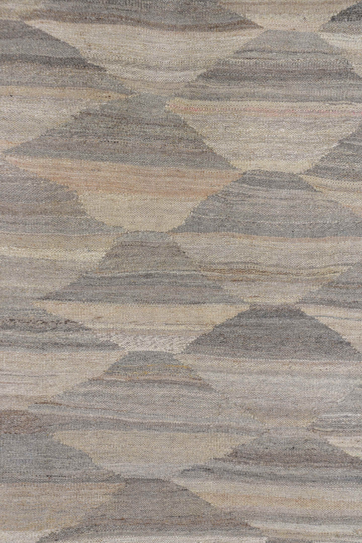 8' x 11' one-of-a-kind handmade vintage Kilim large size rug. Color palette: ivory, taupe, gray, greige, stone, beige