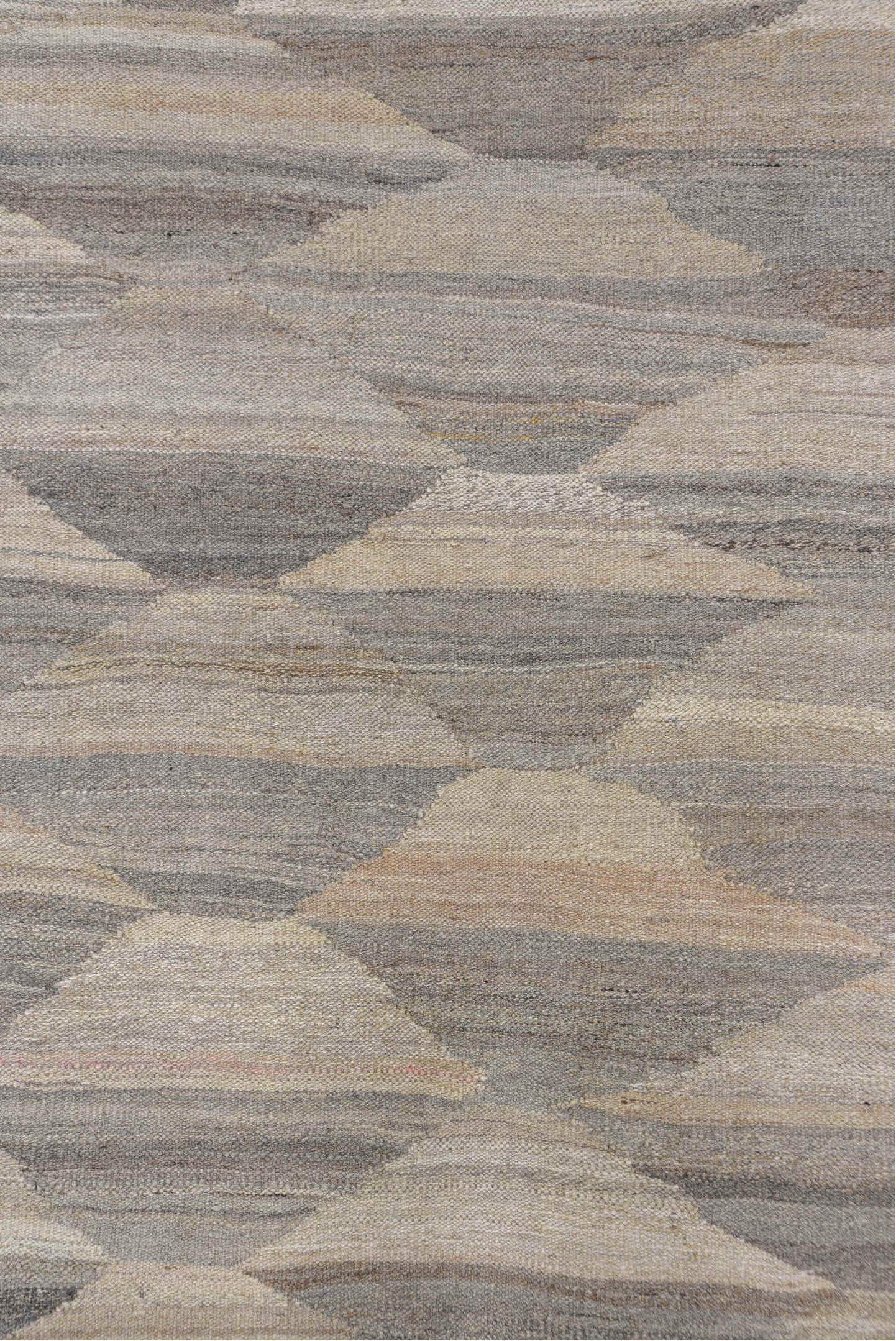 8' x 11' one-of-a-kind handmade vintage Kilim large size rug. Color palette: ivory, taupe, gray, greige, stone, beige