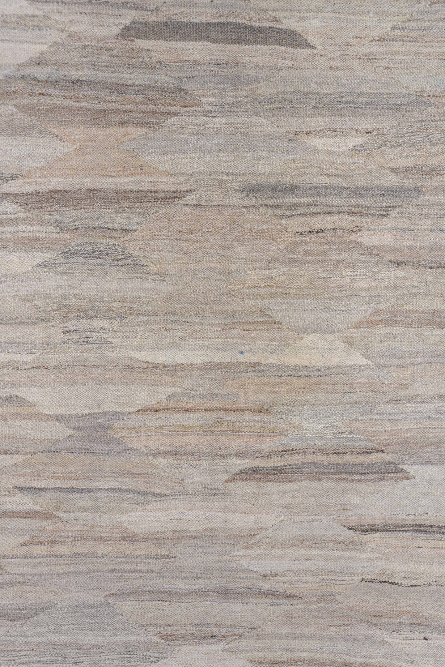 8' x 12' one-of-a-kind handmade vintage Kilim large size rug. Color palette: ivory, taupe, beige, cream, greige, stone, gray