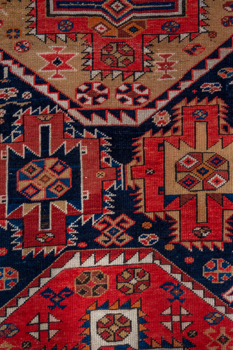 3' x 6' one-of-a-kind handmade vintage Shirvan runner rug. Color palette: brown, dim gray, gray, light slate gray, pink, red