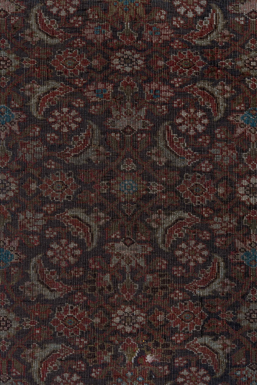 4' x 6' one-of-a-kind handmade antique Bidjar small size rug. Color palette: rust, brown, ivory, sage, rose, slate, burgundy