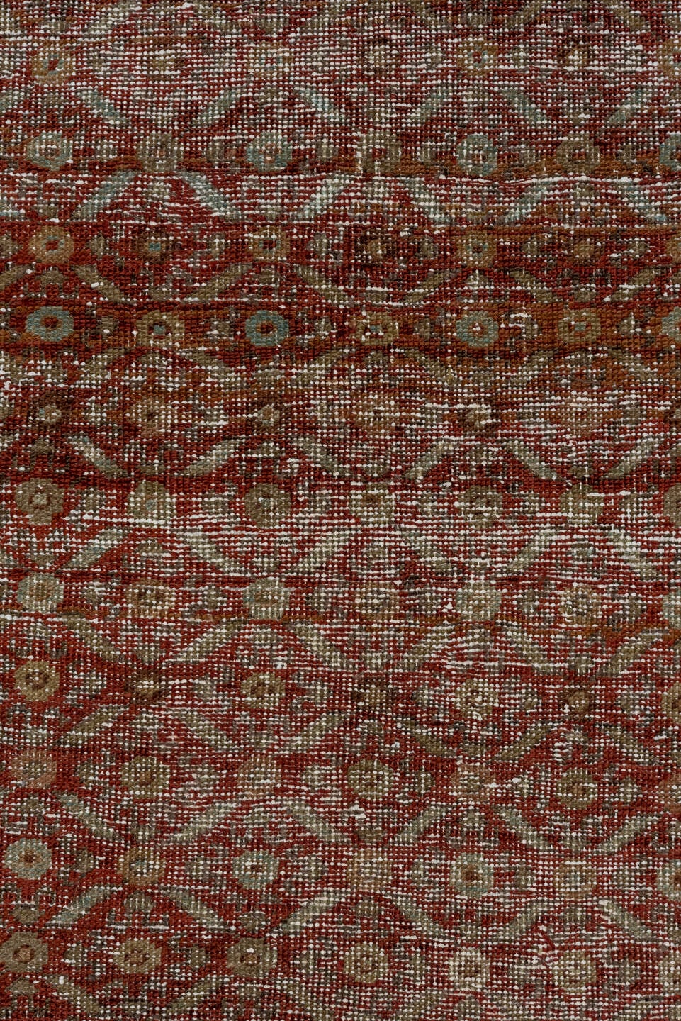 2' x 10' one-of-a-kind handmade antique NW Persian runner rug. Color palette: taupe, rust, terra cotta, brown, ivory
