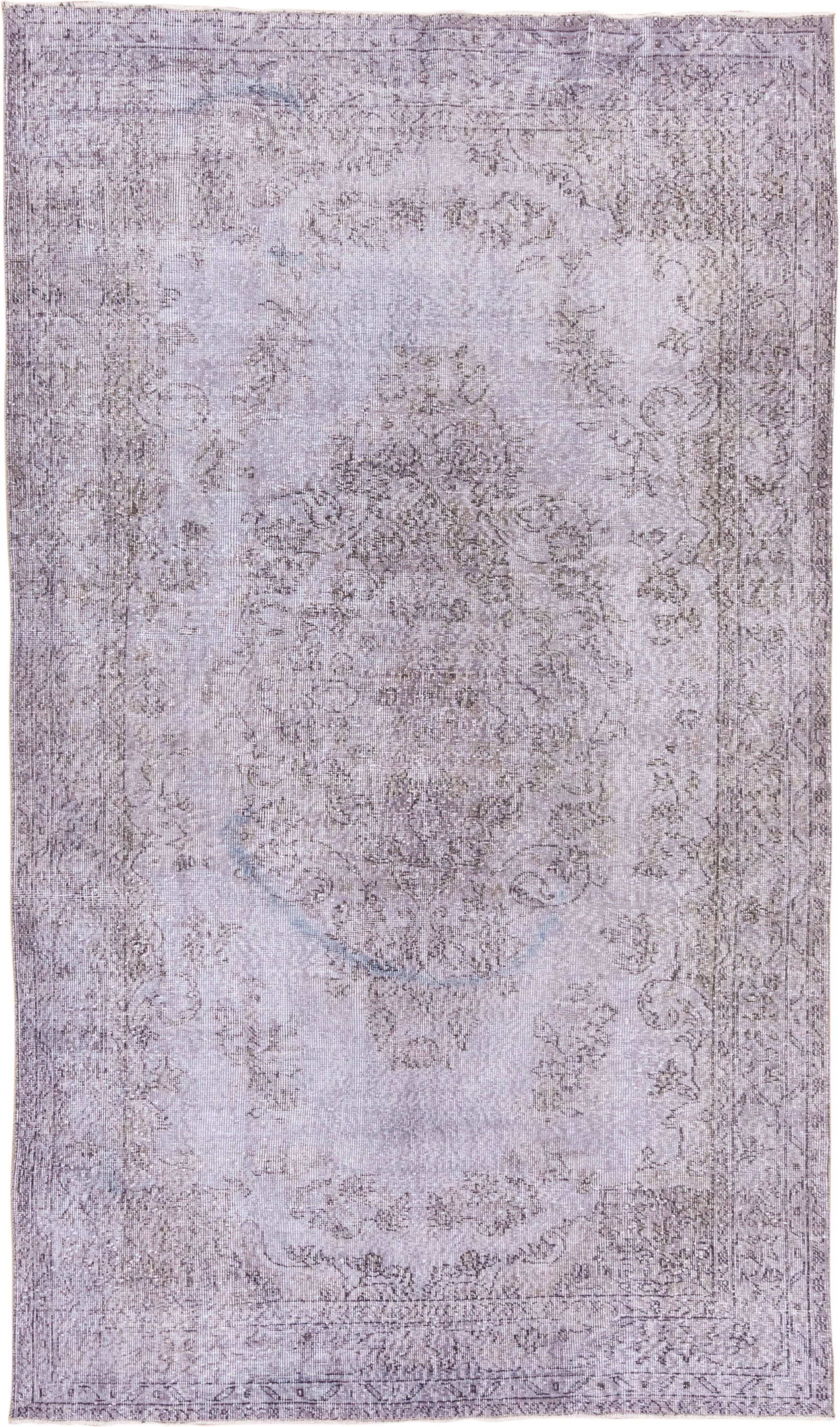 5' x 9' one-of-a-kind handmade vintage Sparta medium size rug. Color palette: ivory, lavender, taupe, dusty rose, gray