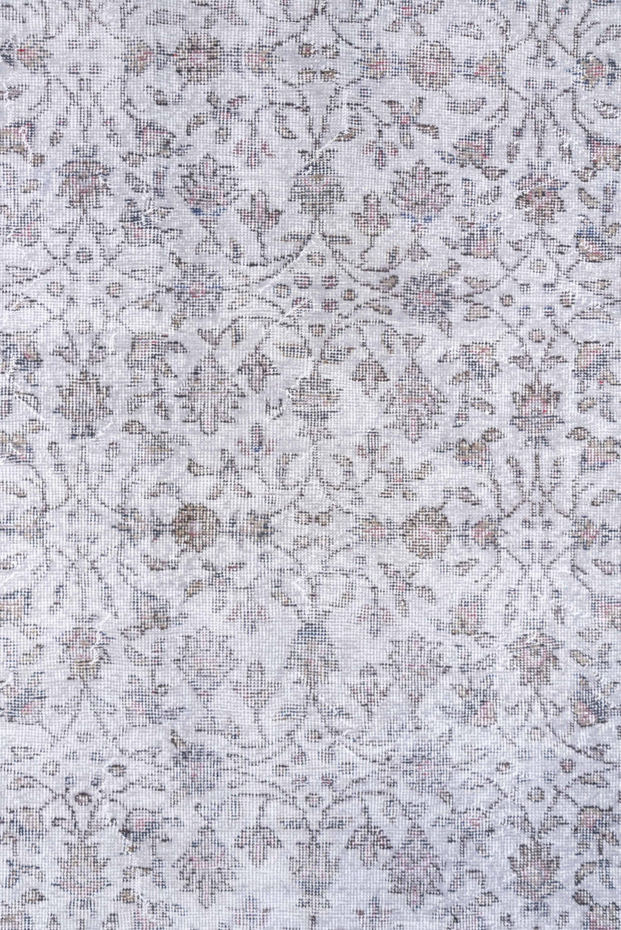 5' x 9' one-of-a-kind handmade vintage Overdyed medium size rug. Color palette: ivory, blush, taupe, rose, beige