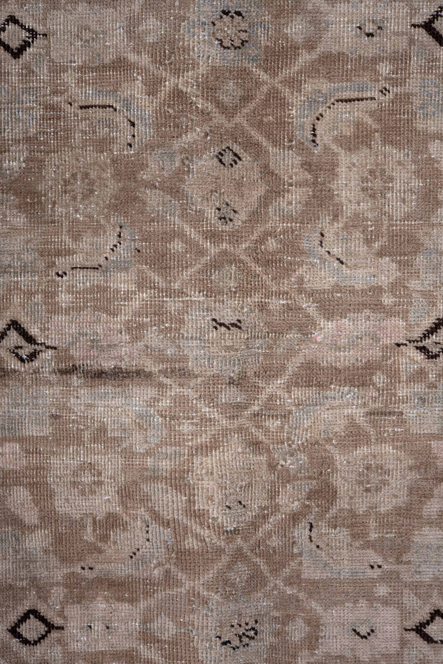 6' x 10' one-of-a-kind handmade antique Tabriz large size rug. Color palette: taupe, ivory, beige, camel, charcoal
