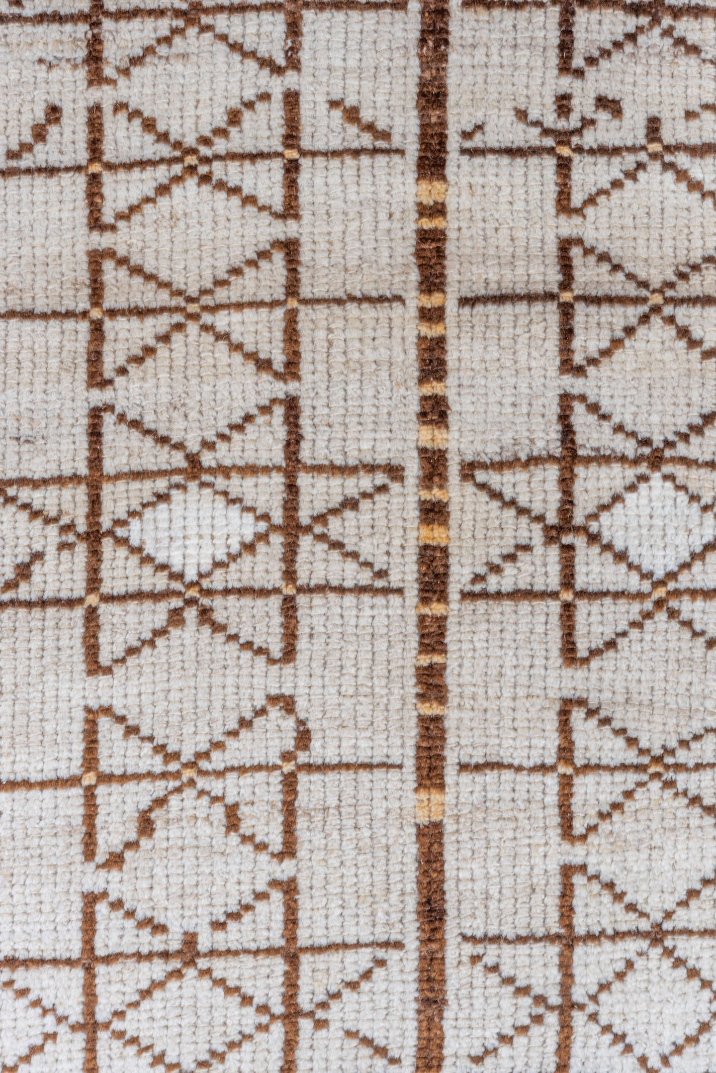 2' x 12' one-of-a-kind handmade antique Kars runner rug. Color palette: ivory, brown, taupe, beige, gray