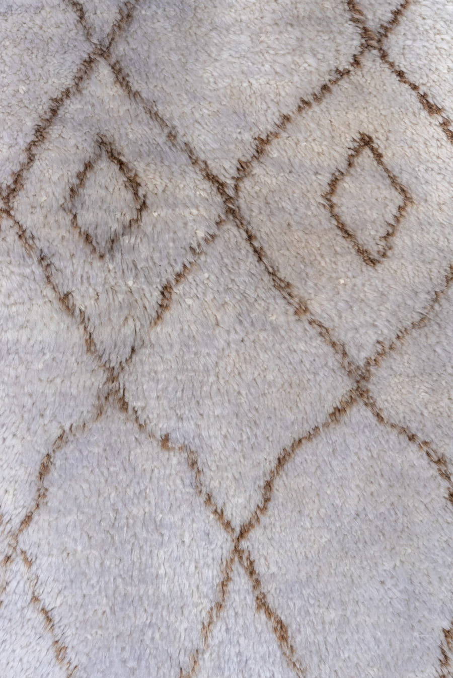 3' x 11' one-of-a-kind handmade vintage Moroccan runner rug. Color palette: ivory, taupe, cream, beige, gray
