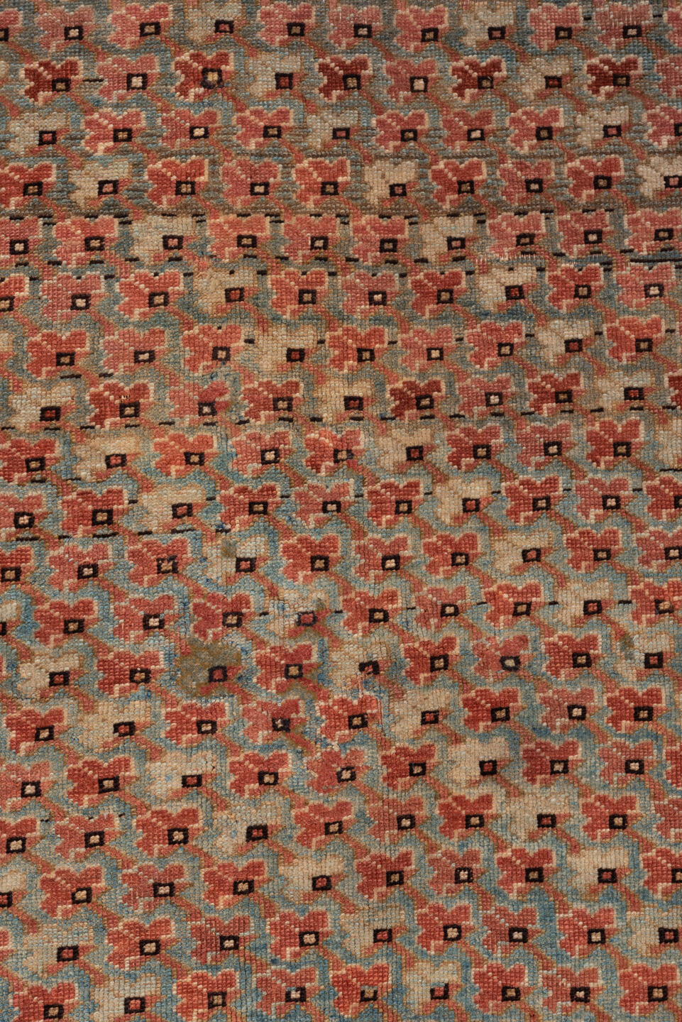 4' x 5' one-of-a-kind handmade vintage Afshar small size rug. Color palette: black, brown, gray, off-white, orange, pink