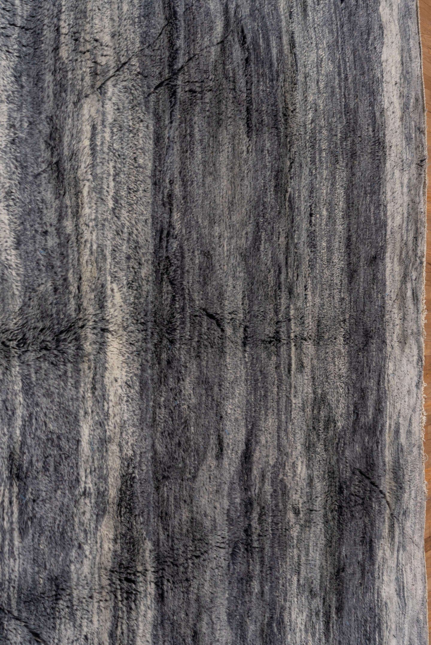 11' x 14' one-of-a-kind handmade vintage Moroccan oversize rug. Color palette: charcoal, gray, slate, ivory, black