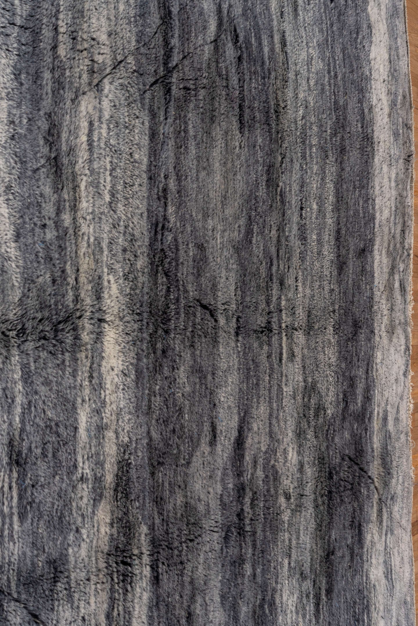 11' x 14' one-of-a-kind handmade vintage Moroccan oversize rug. Color palette: charcoal, gray, slate, ivory, black