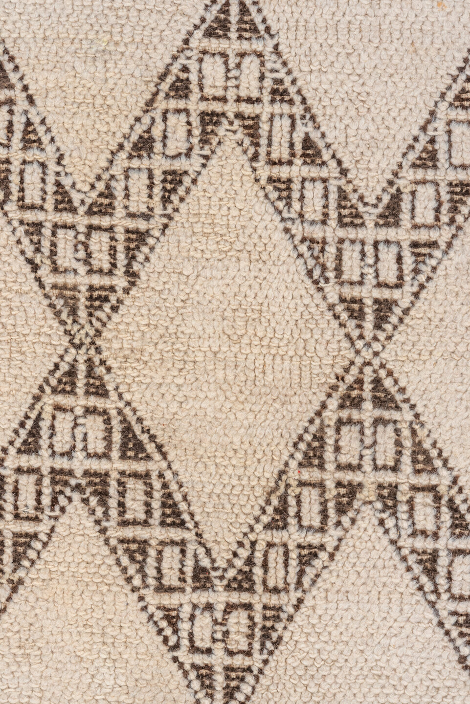 5' x 8' one-of-a-kind handmade vintage Moroccan medium size rug. Color palette: ivory, brown, taupe, beige, gray