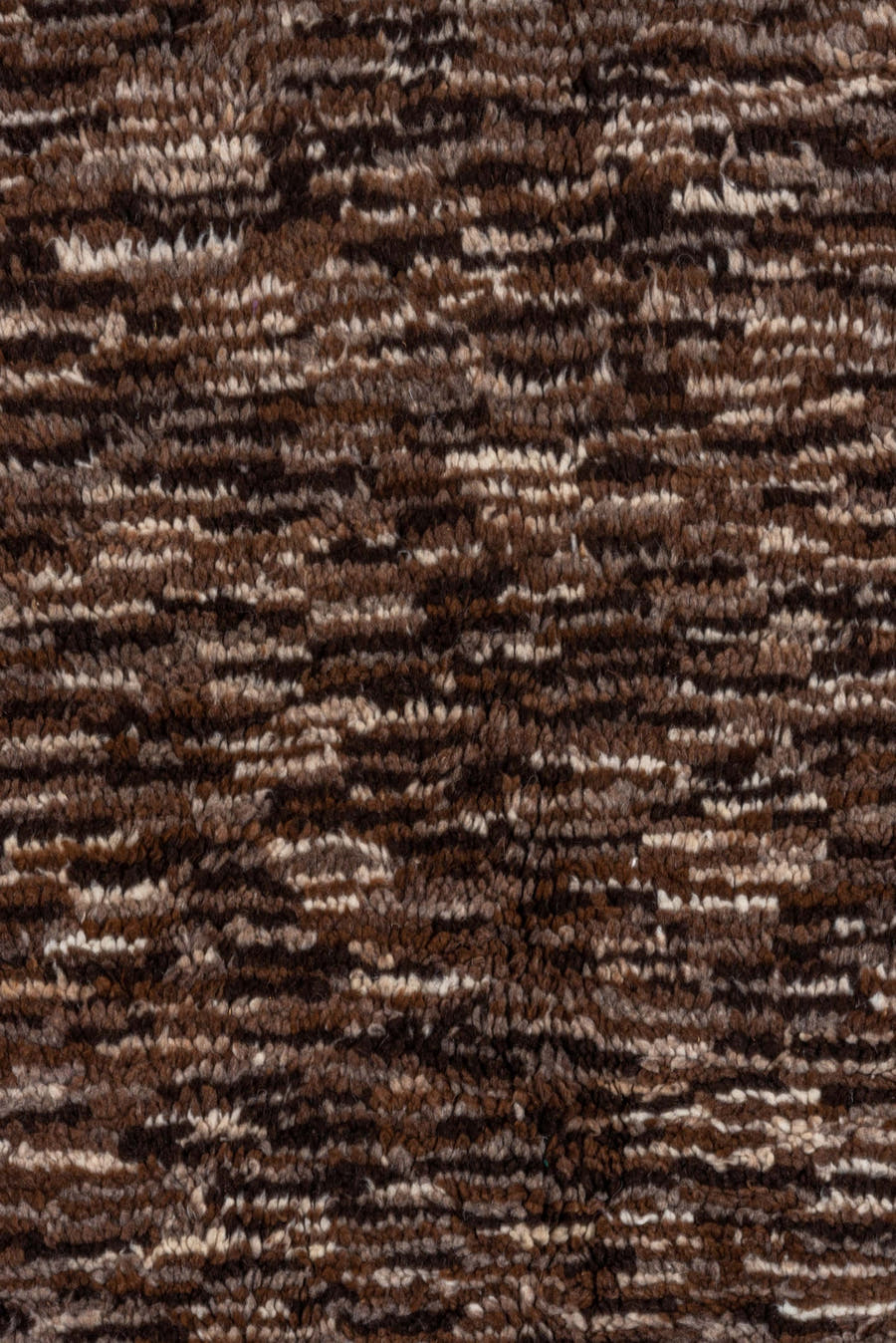 6' x 9' one-of-a-kind handmade vintage Moroccan medium size rug. Color palette: brown, taupe, camel, charcoal, ivory, beige