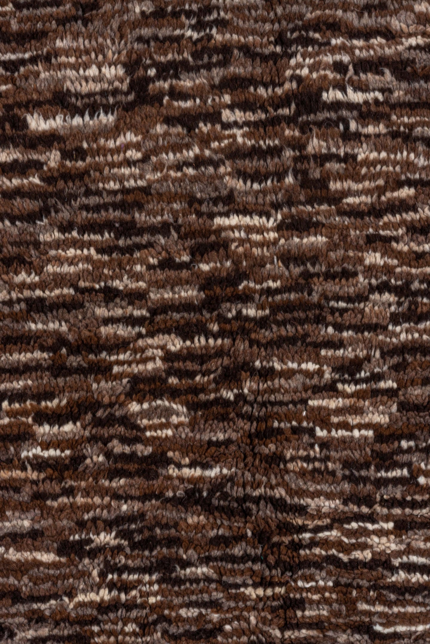 6' x 9' one-of-a-kind handmade vintage Moroccan medium size rug. Color palette: brown, taupe, camel, charcoal, ivory, beige