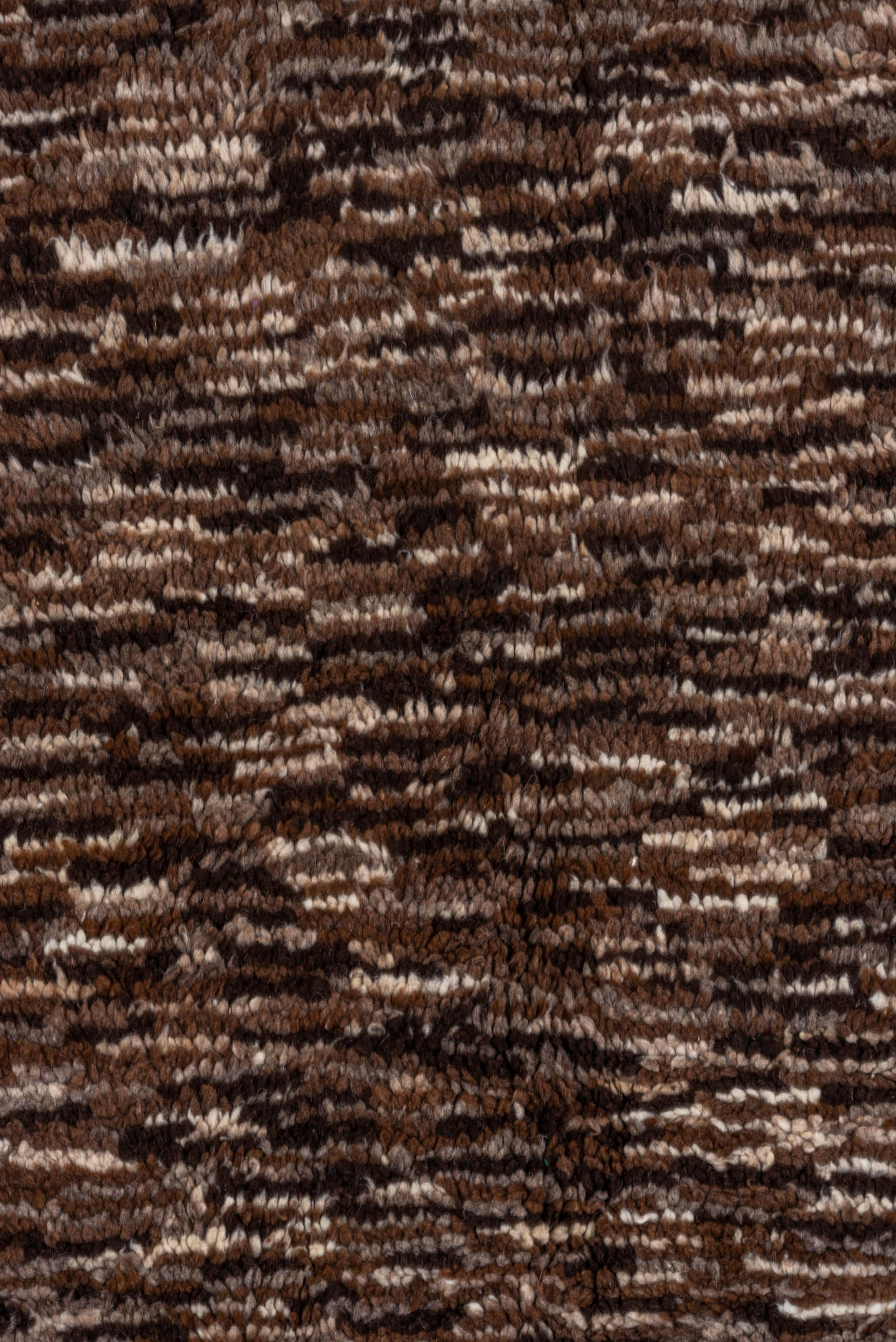 6' x 9' one-of-a-kind handmade vintage Moroccan medium size rug. Color palette: brown, taupe, camel, charcoal, ivory, beige