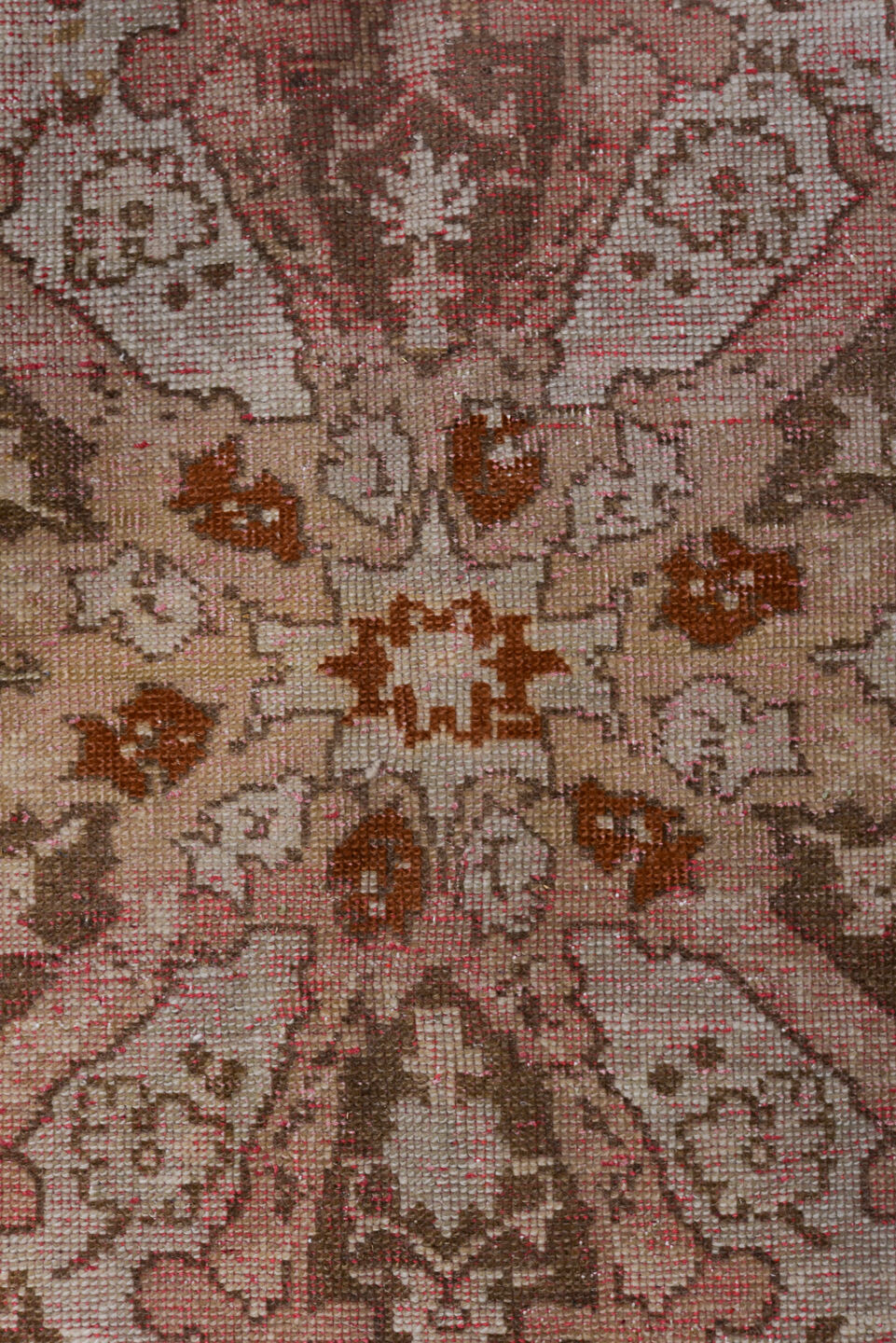 8' x 13' one-of-a-kind handmade vintage Moroccan large size rug. Color palette: black, brown, gray, light gray, pink