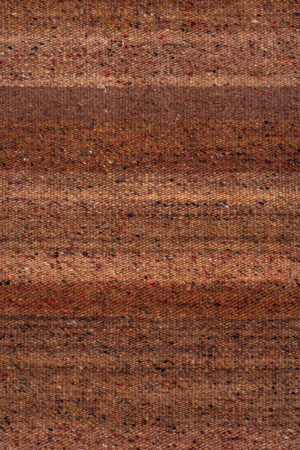 4' x 13' one-of-a-kind handmade antique Kilim runner rug. Color palette: brown, taupe, camel, rose, mahogany, beige, gray