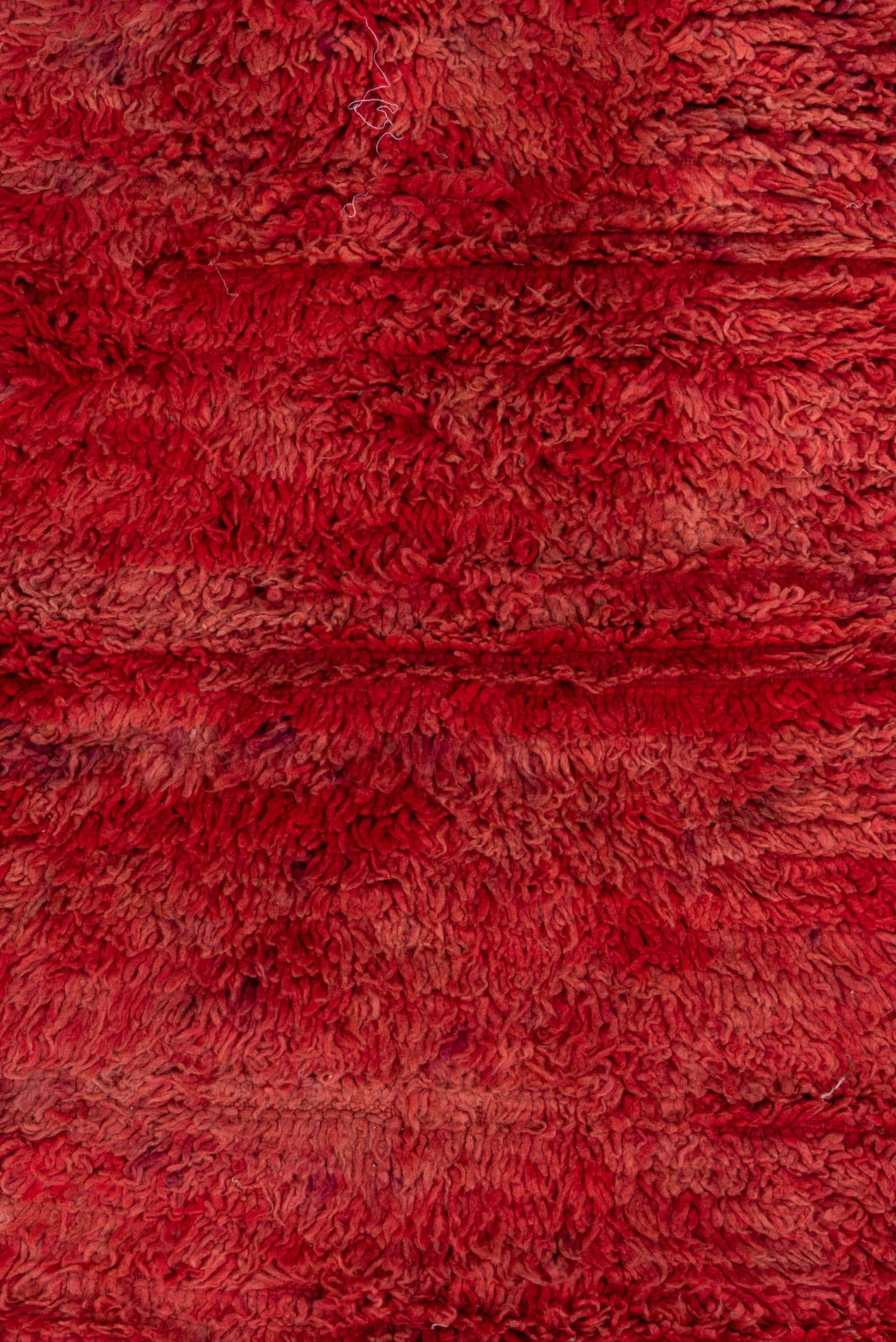 3' x 8' one-of-a-kind handmade vintage Moroccan runner rug. Color palette: red, crimson, rose, terra cotta, pink, terracotta