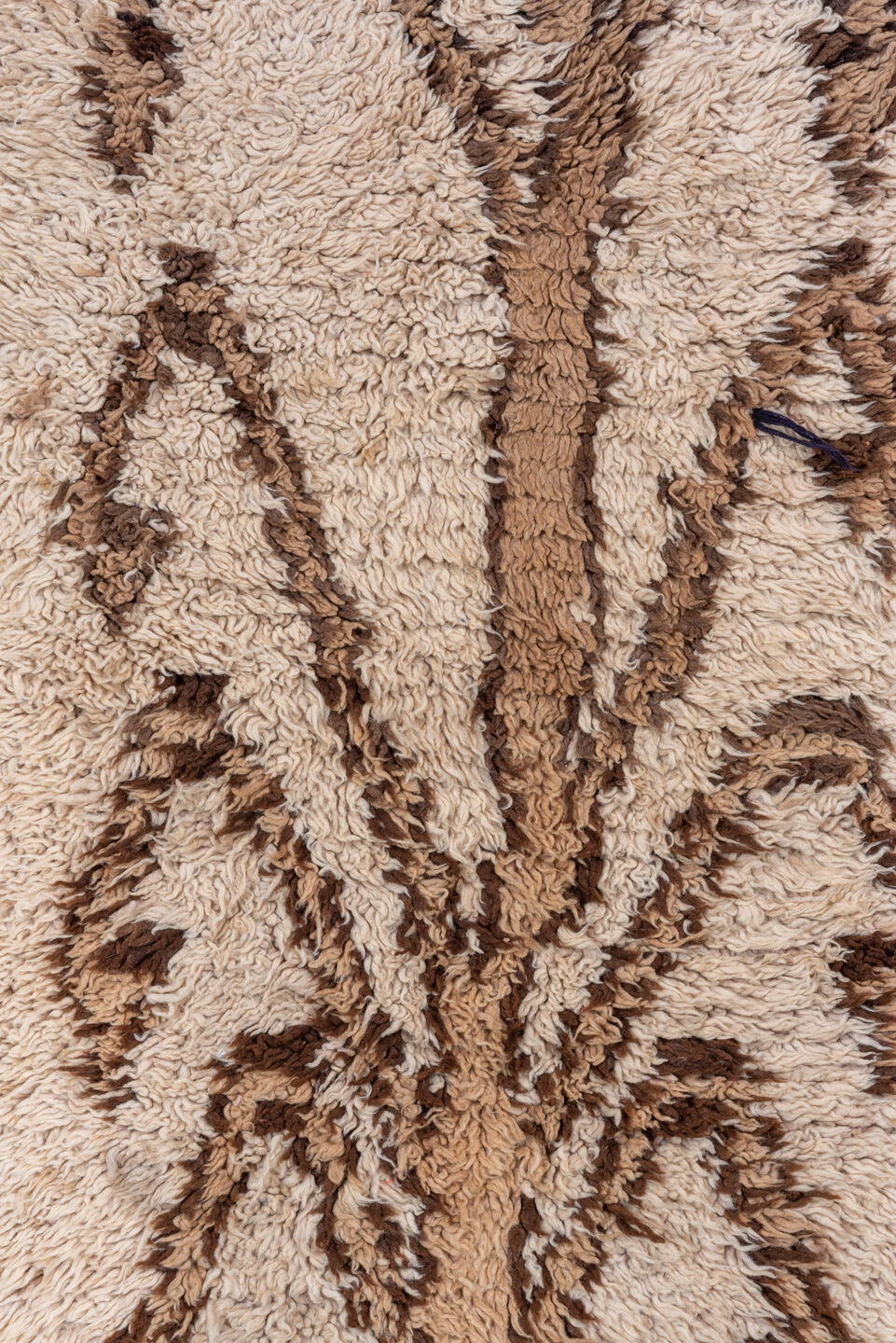 2' x 4' one-of-a-kind handmade vintage Moroccan small size rug. Color palette: ivory, camel, brown, beige