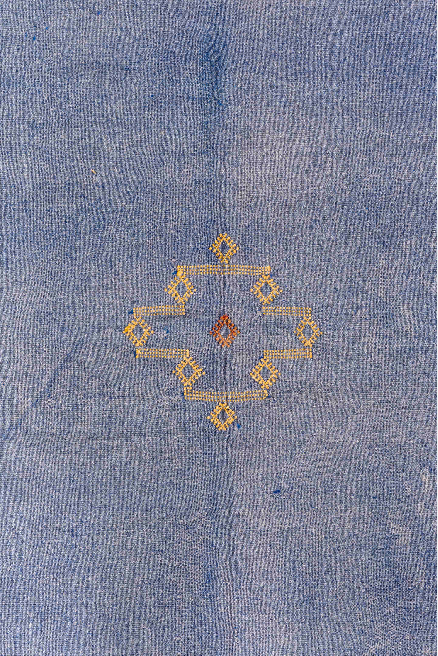 6' x 9' one-of-a-kind handmade vintage Cactus Kilim medium size rug. Color palette: blue, brown, gray, light blue