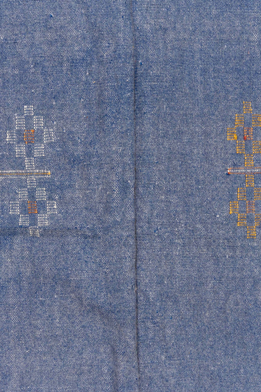 5' x 8' one-of-a-kind handmade vintage Cactus Kilim medium size rug. Color palette: faded blue, ivory, taupe, slate, blue