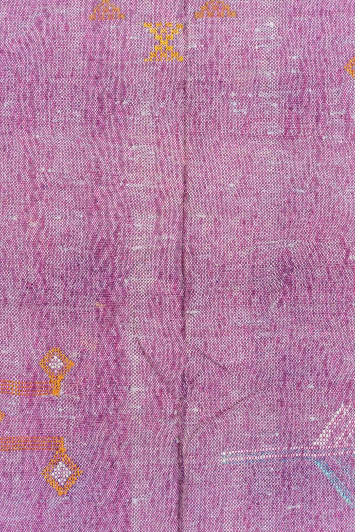 4' x 7' one-of-a-kind handmade vintage Cactus Kilim rug. Color palette: pink, lavender, ivory, rose, orange, plum