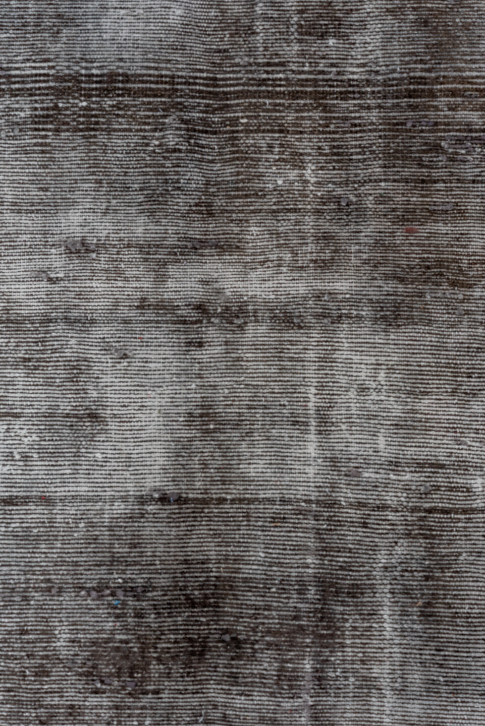 4' x 11' one-of-a-kind handmade vintage Distressed runner rug. Color palette: black, blue, dark gray, dim gray, gray