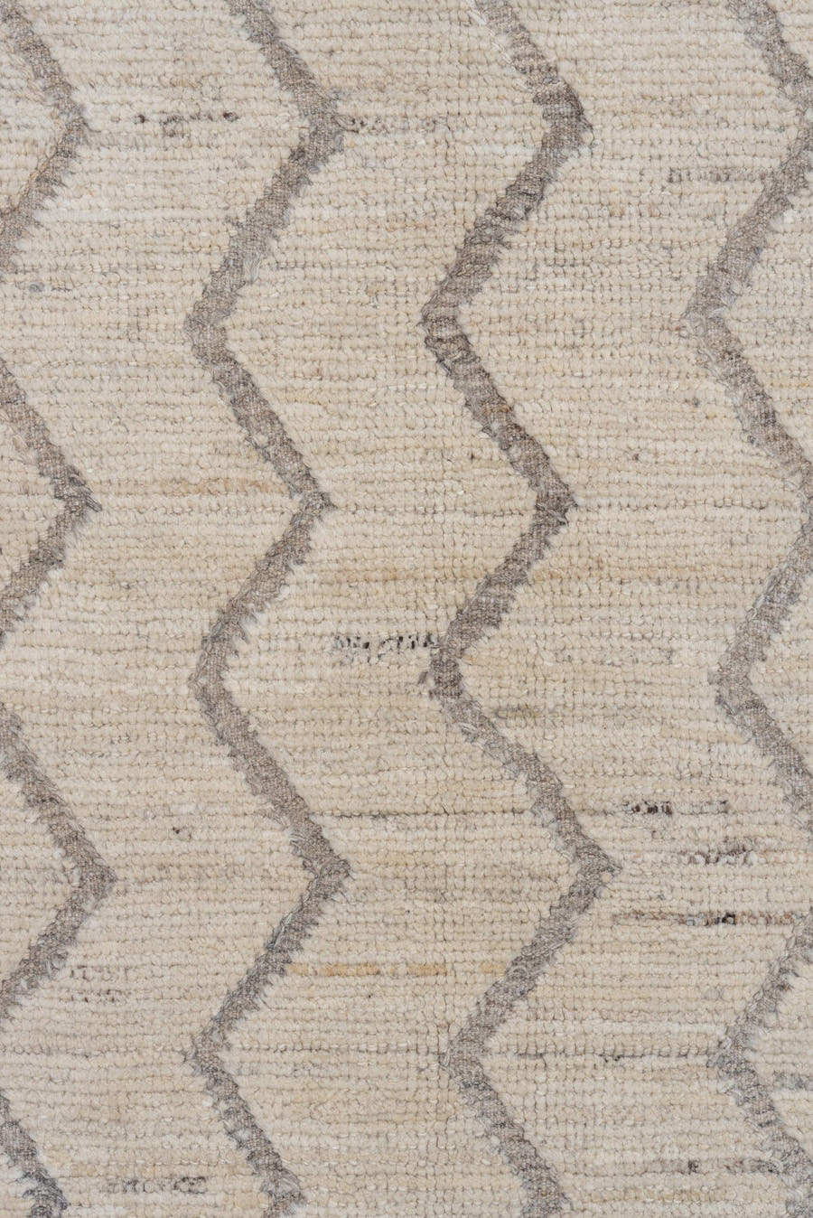 9' x 12' one-of-a-kind handmade vintage Tulu large size rug. Color palette: ivory, taupe, gray, cream, beige