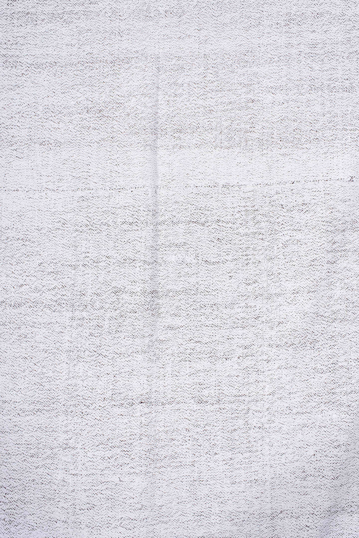 7' x 12' one-of-a-kind handmade antique Flatweave large size rug. Color palette: ivory, pale gray, cream, light gray