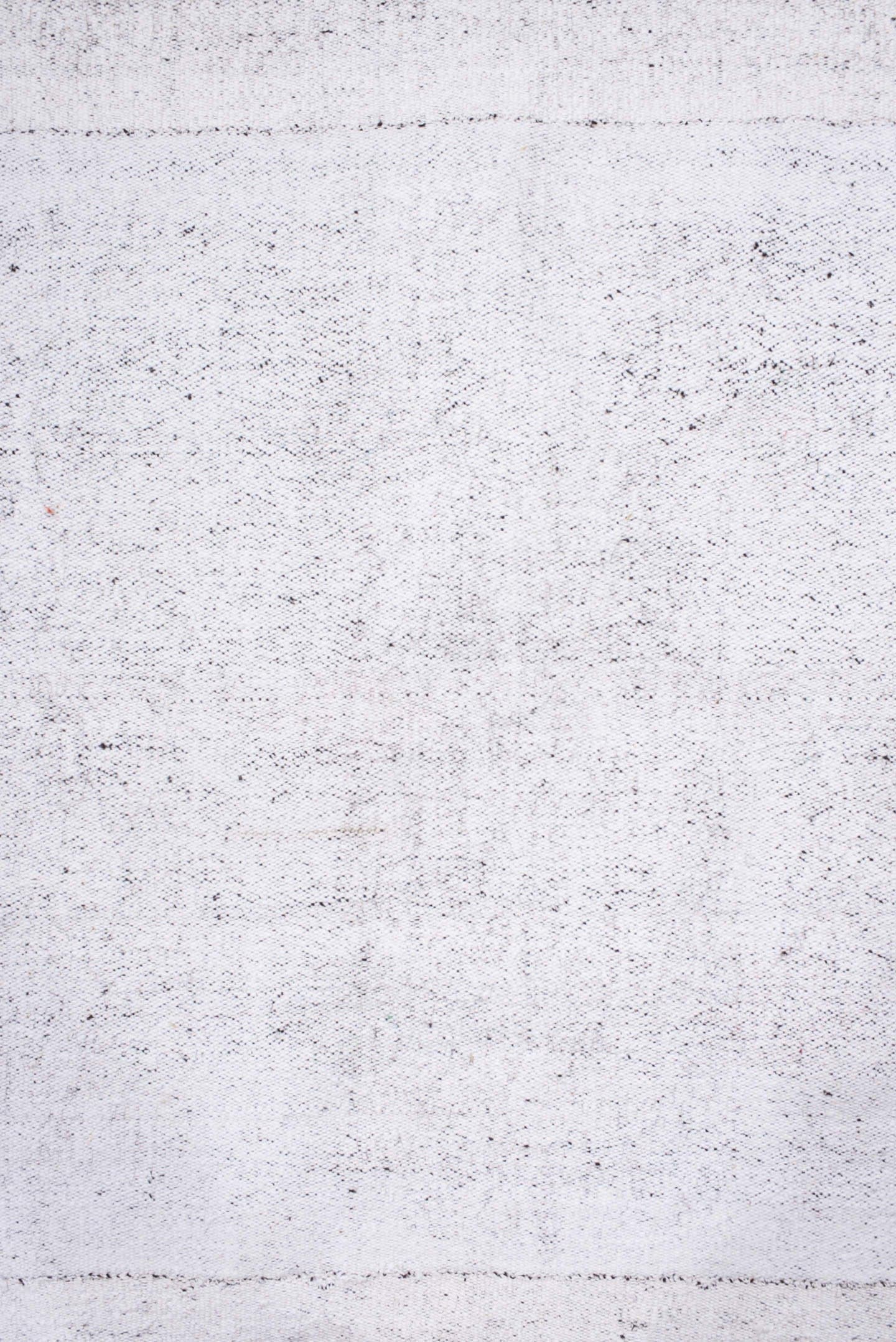 7' x 7' one-of-a-kind handmade antique Flatweave rug. Color palette: ivory, cream, taupe, pale gray, beige, gray, light gray