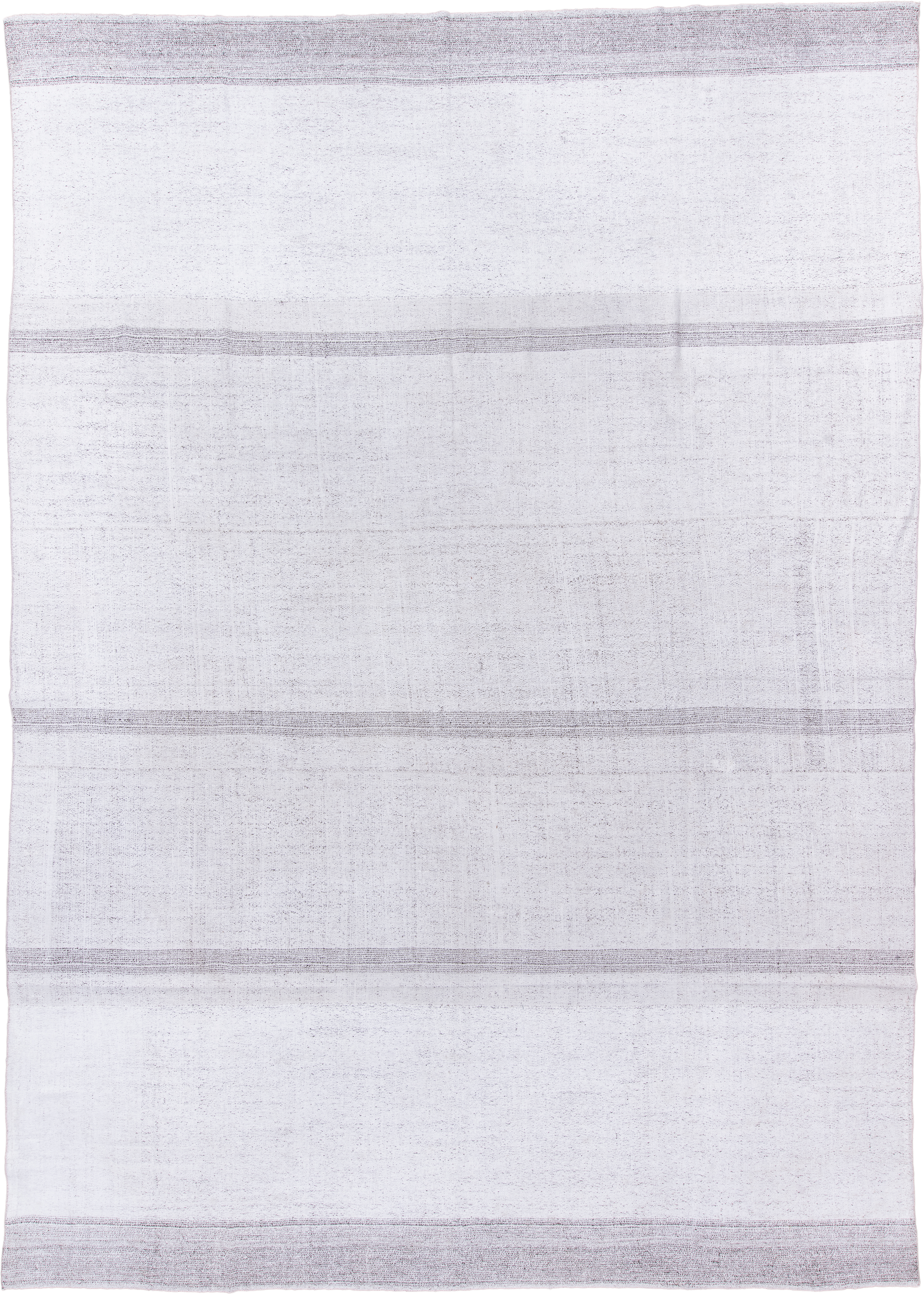 10' x 15' one-of-a-kind handmade antique Flatweave rug. Color palette: ivory, taupe, beige, pale gray, gray, light gray