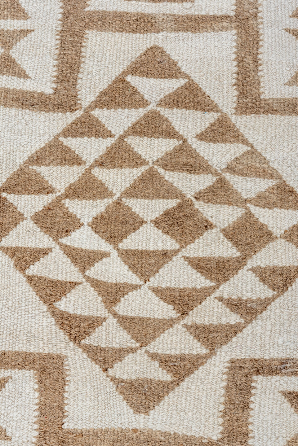 3' x 10' one-of-a-kind handmade vintage Kilim runner rug. Color palette: ivory, taupe, beige, camel, gray