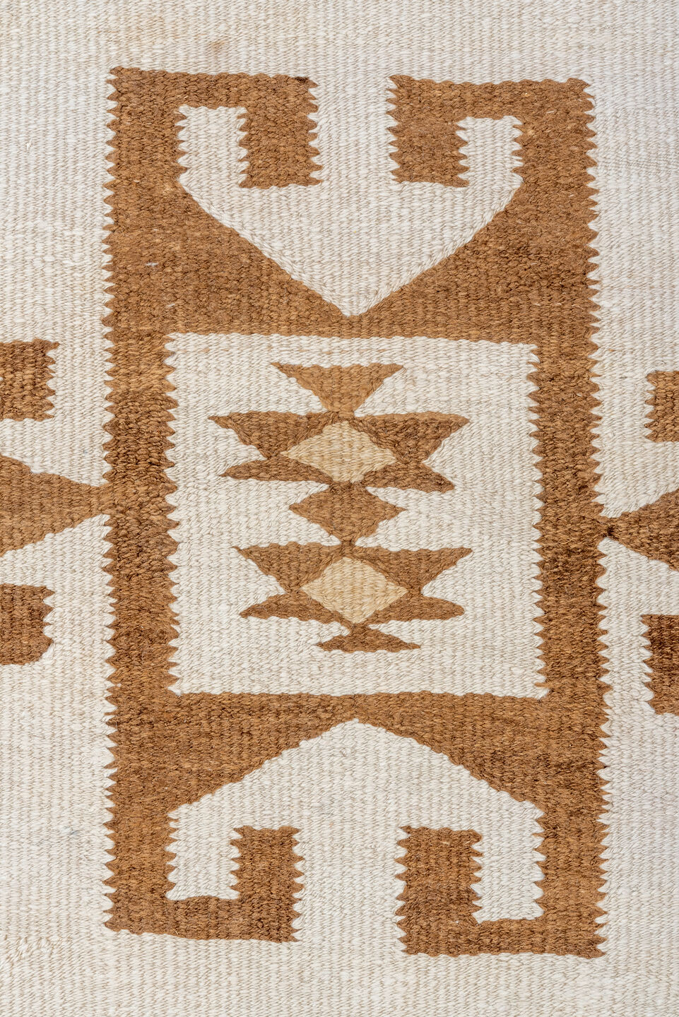 3' x 11' one-of-a-kind handmade antique Kilim runner rug. Color palette: ivory, camel, taupe, brown, beige, gray