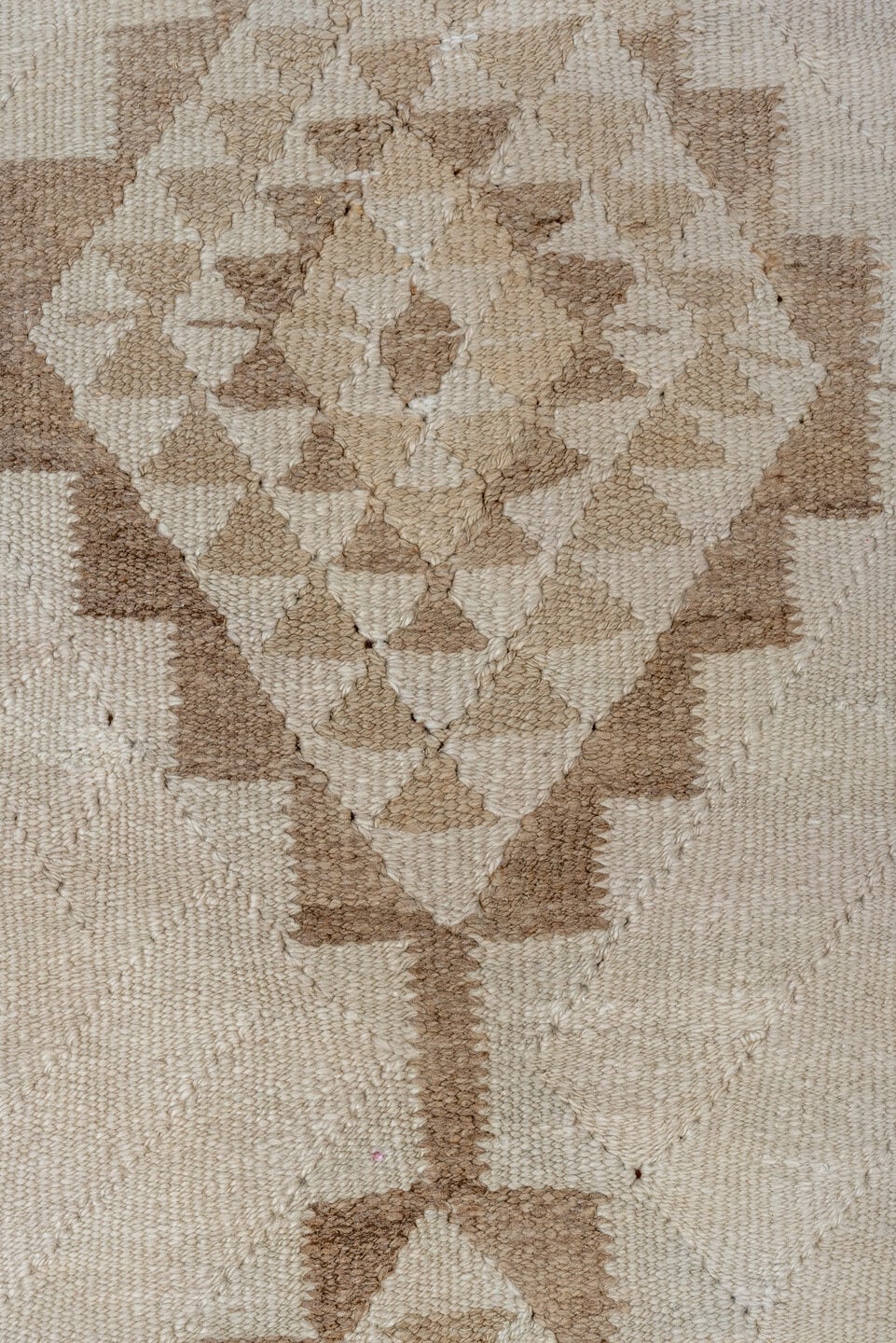 2' x 9' one-of-a-kind handmade antique Kilim runner rug. Color palette: ivory, beige, taupe, sand, gray