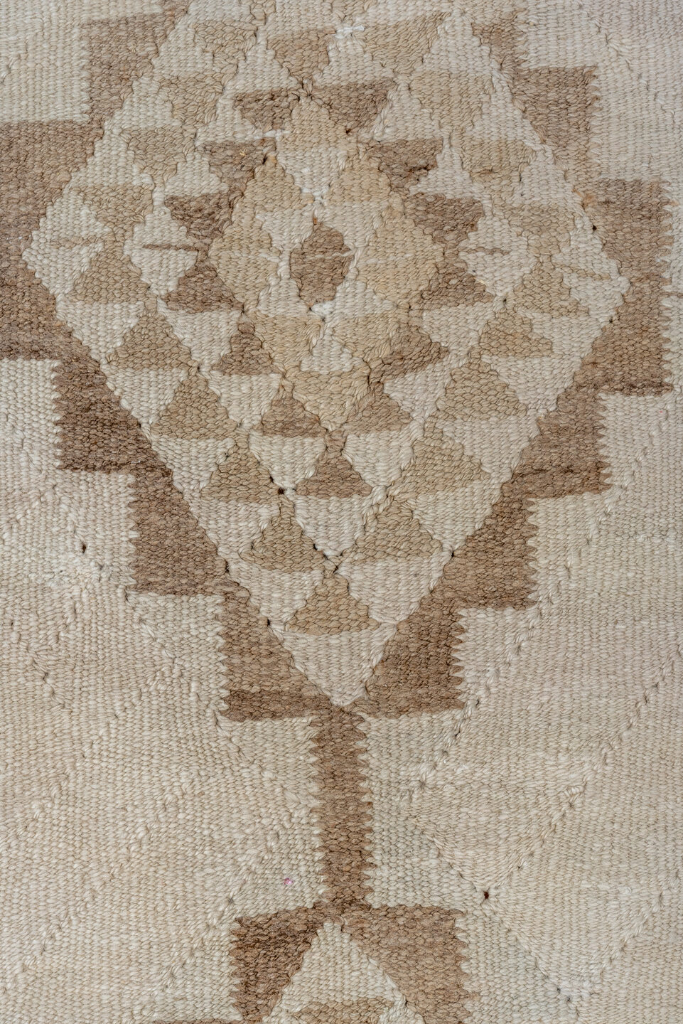 2' x 9' one-of-a-kind handmade antique Kilim runner rug. Color palette: ivory, beige, taupe, sand, gray