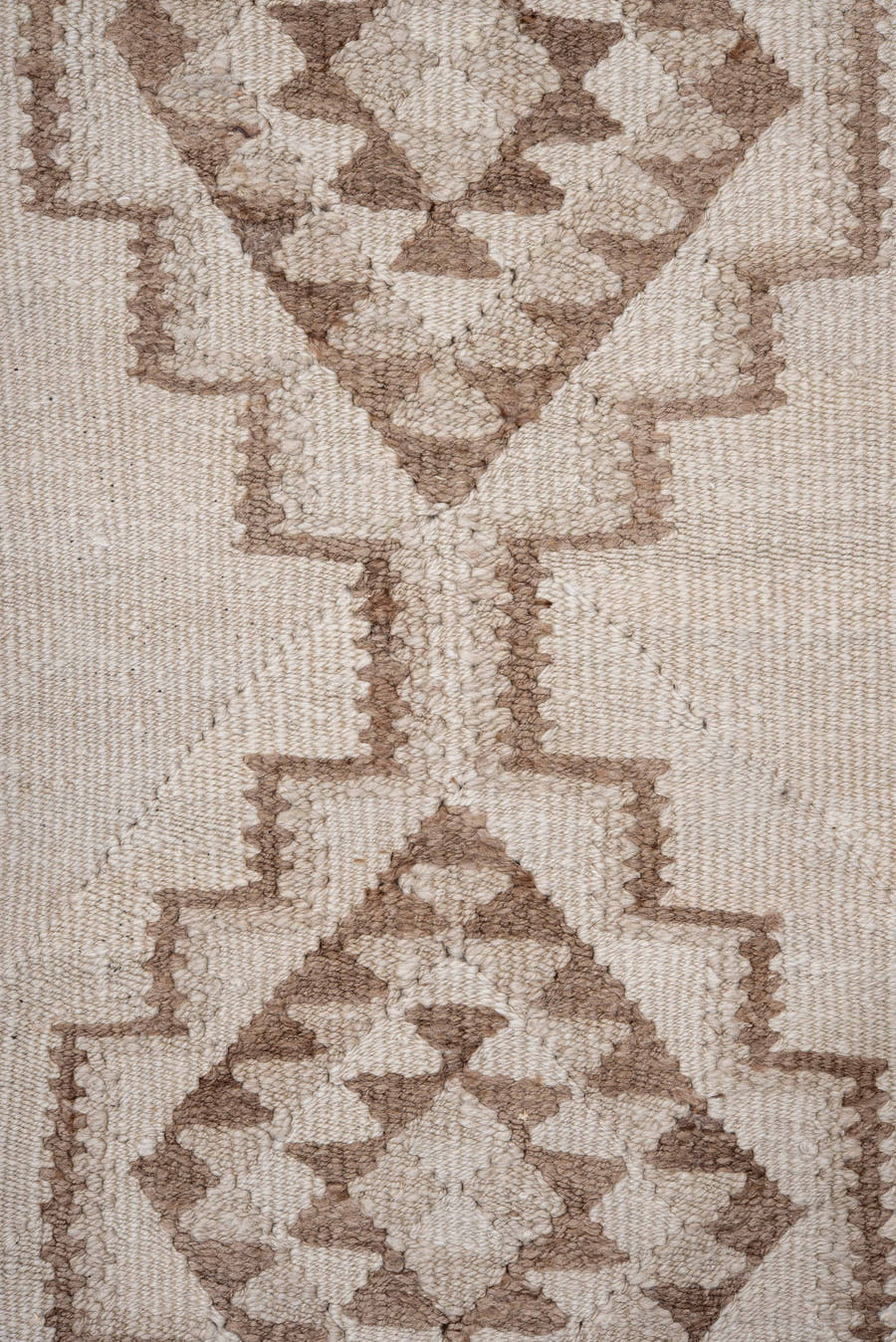 3' x 11' one-of-a-kind handmade antique Kilim runner rug. Color palette: ivory, taupe, beige, sand, gray