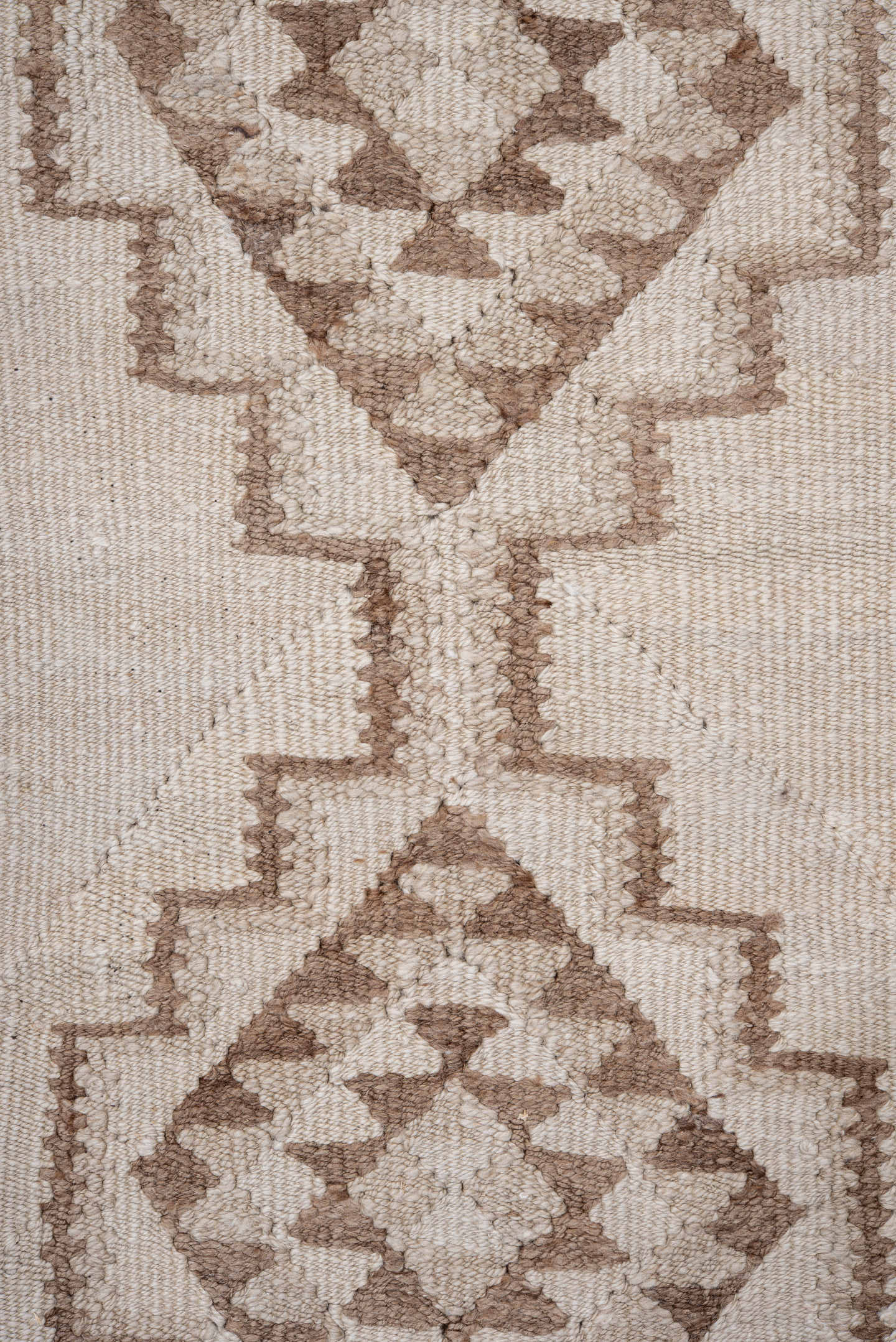 3' x 11' one-of-a-kind handmade antique Kilim runner rug. Color palette: ivory, taupe, beige, sand, gray