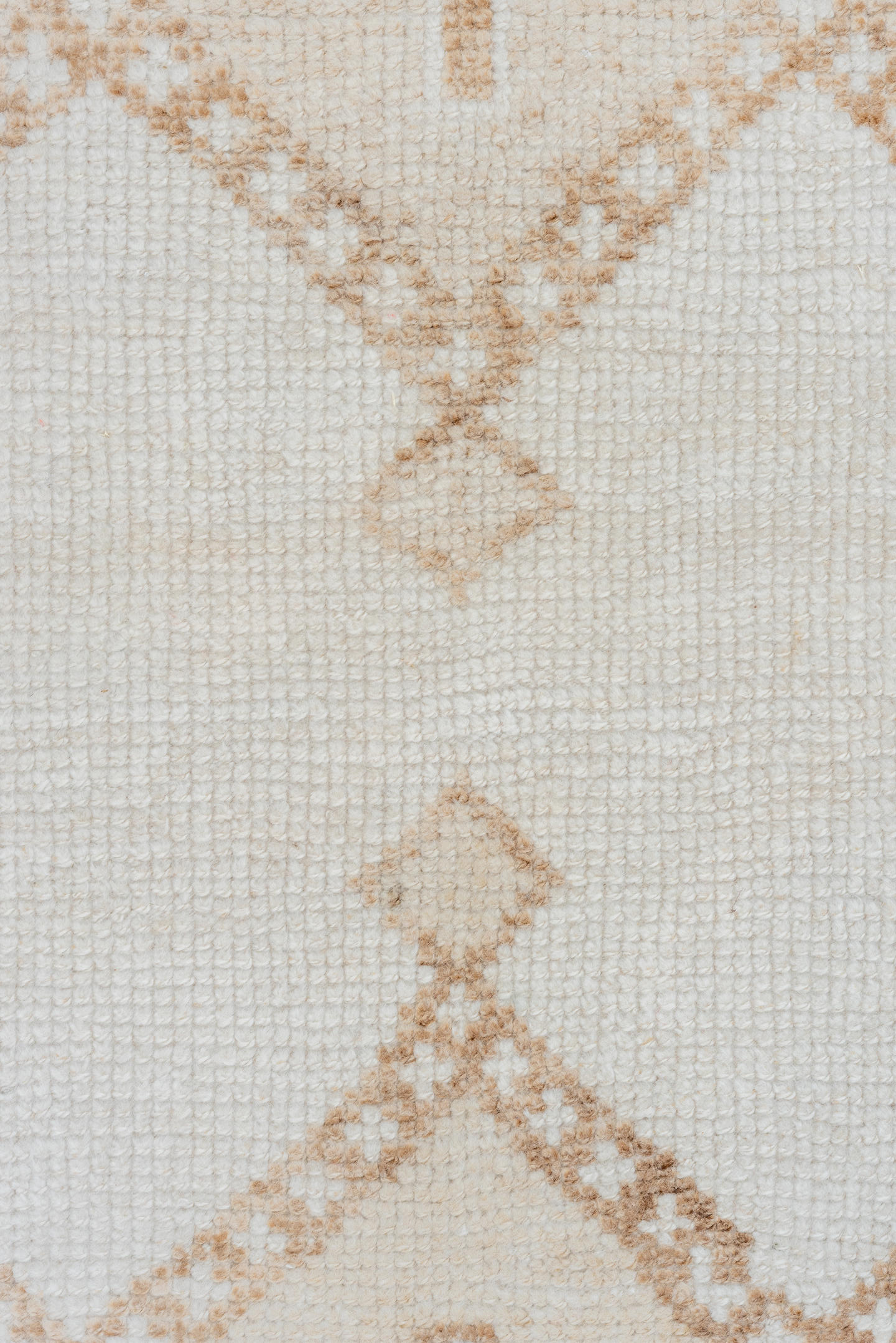 3' x 11' one-of-a-kind handmade vintage Kars runner rug. Color palette: ivory, beige, taupe, camel, gray