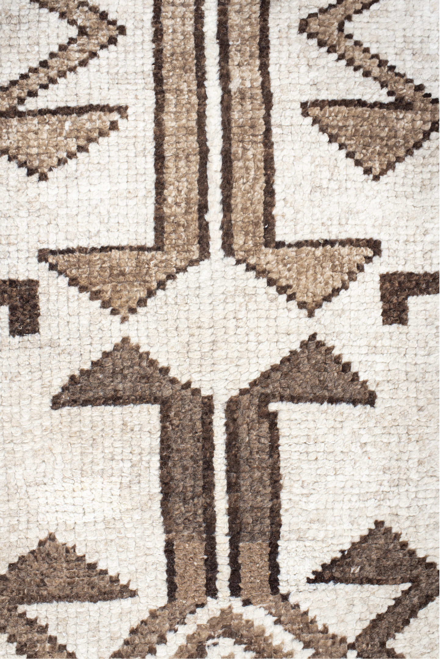 3' x 11' one-of-a-kind handmade vintage Kars runner rug. Color palette: ivory, brown, taupe, beige, gray