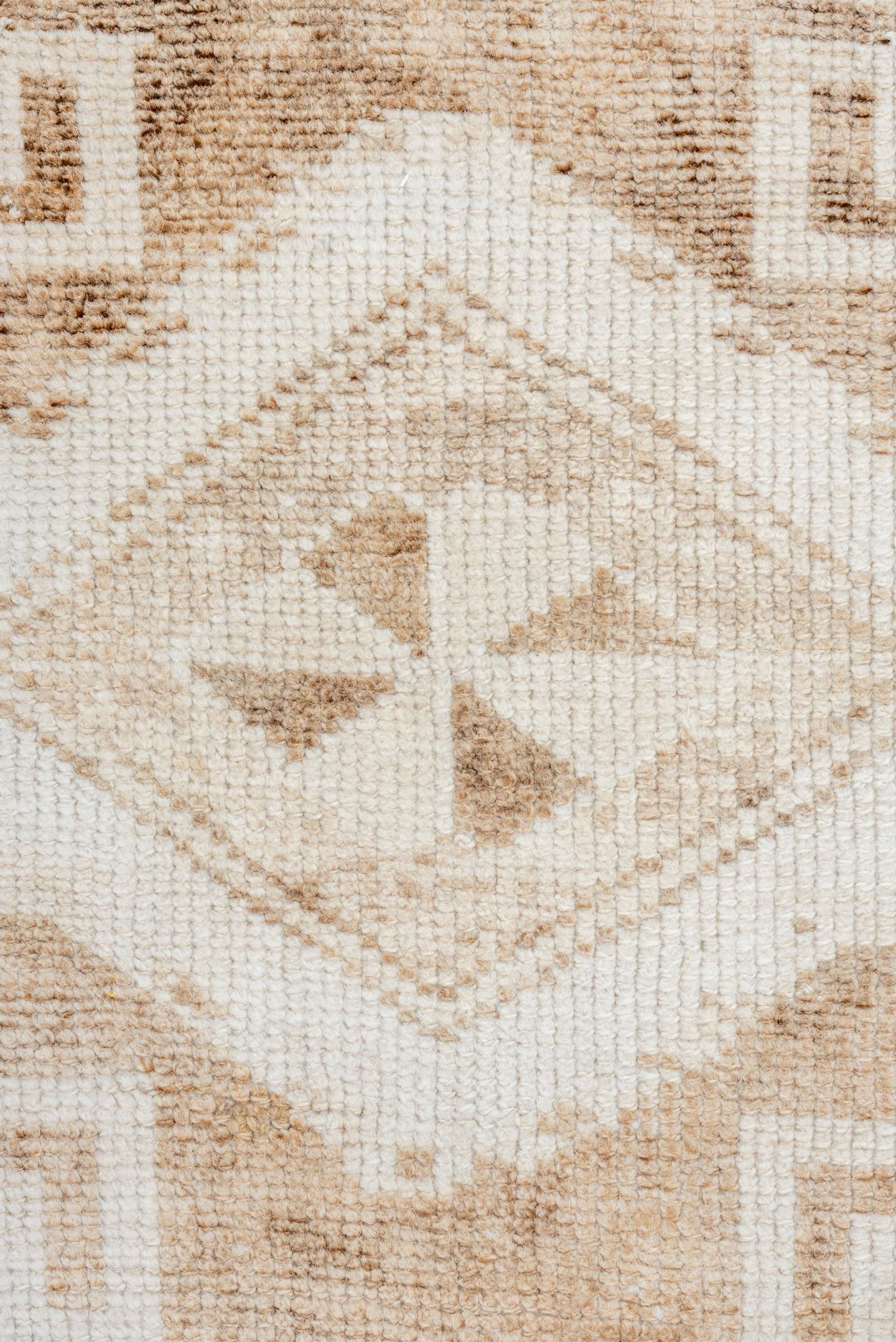 3' x 10' one-of-a-kind handmade vintage Kars runner rug. Color palette: ivory, taupe, beige, camel, cream, gray