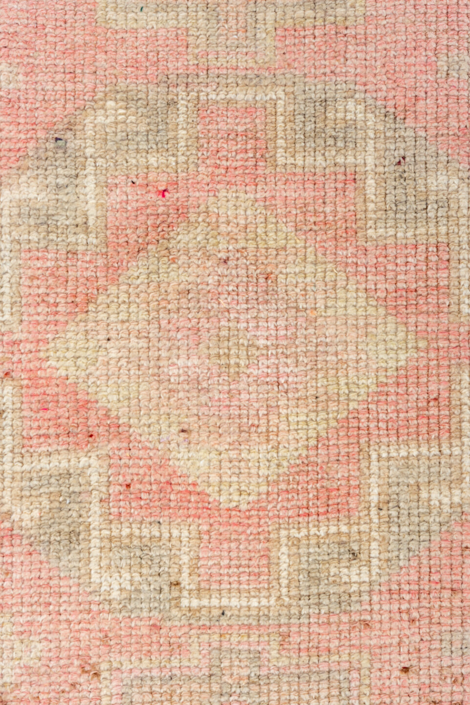 3' x 10' one-of-a-kind handmade antique Kars runner rug. Color palette: blush, ivory, taupe, rose, camel, brown, pink, beige