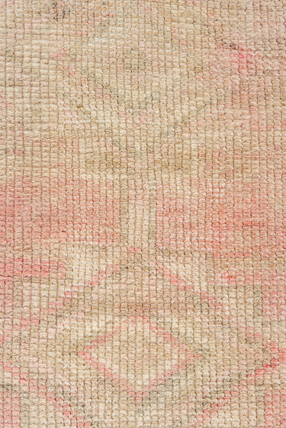 2' x 10' one-of-a-kind handmade antique Kars runner rug. Color palette: blush, ivory, cream, taupe, rose, camel, pink, beige