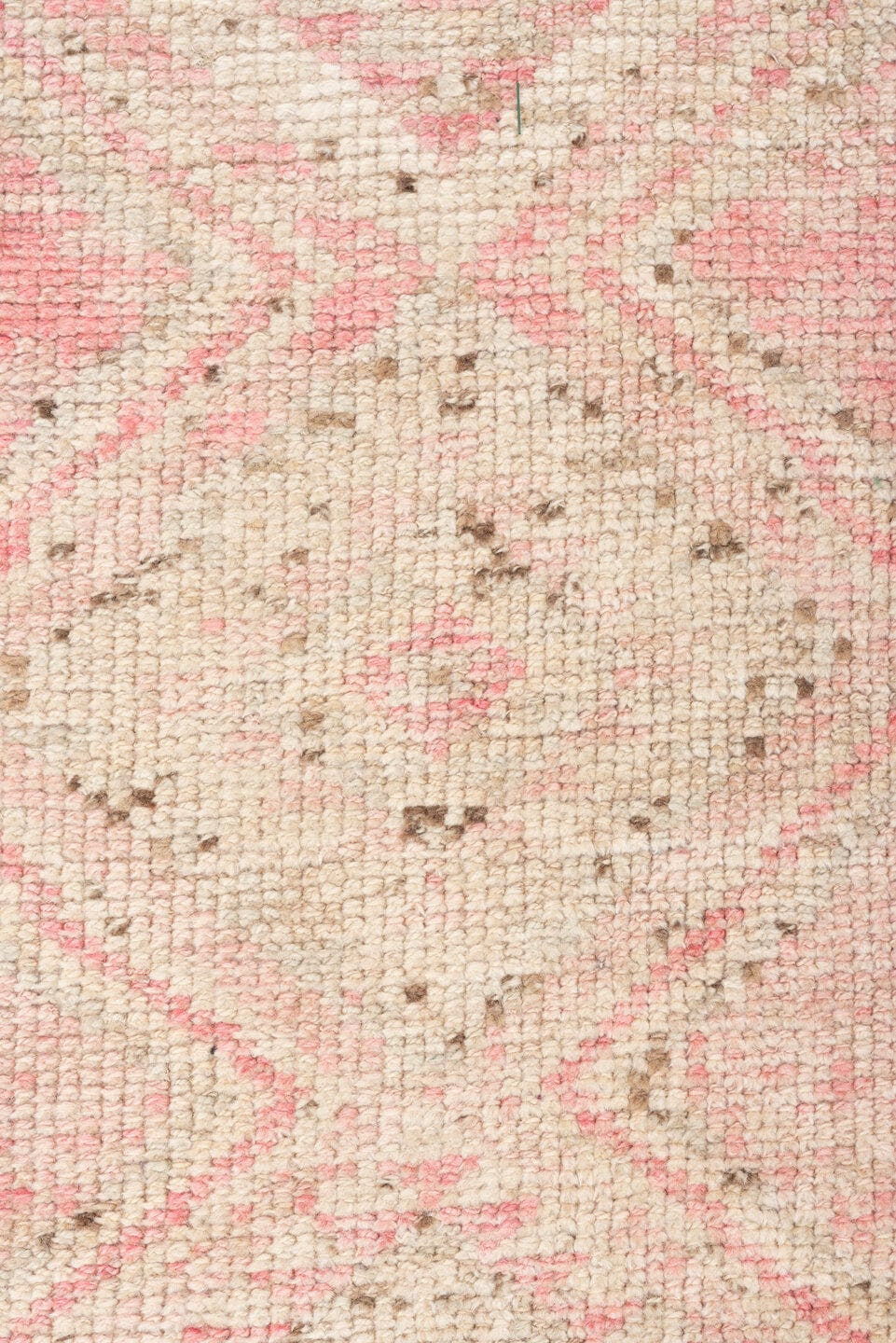 3' x 10' one-of-a-kind handmade antique Kars runner rug. Color palette: ivory, blush, cream, taupe, rose, brown, pink, beige