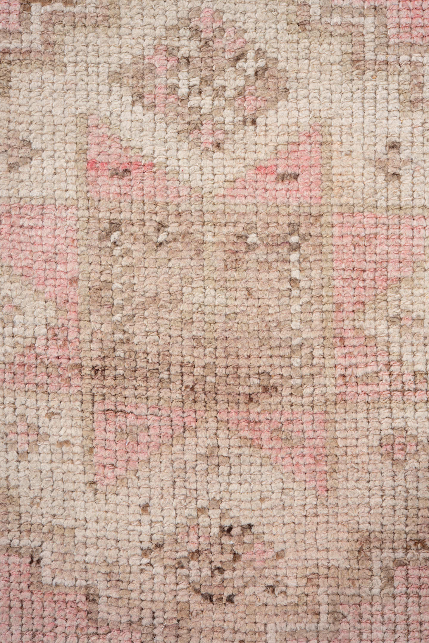 3' x 11' one-of-a-kind handmade antique Kars runner rug. Color palette: blush, ivory, taupe, beige, brown, rose, pink, gray