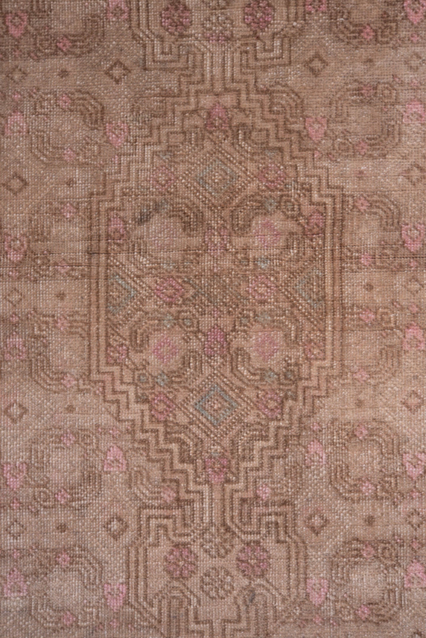 2' x 7' one-of-a-kind handmade antique Sarab runner rug. Color palette: taupe, dusty rose, beige, camel, ivory, soft brown