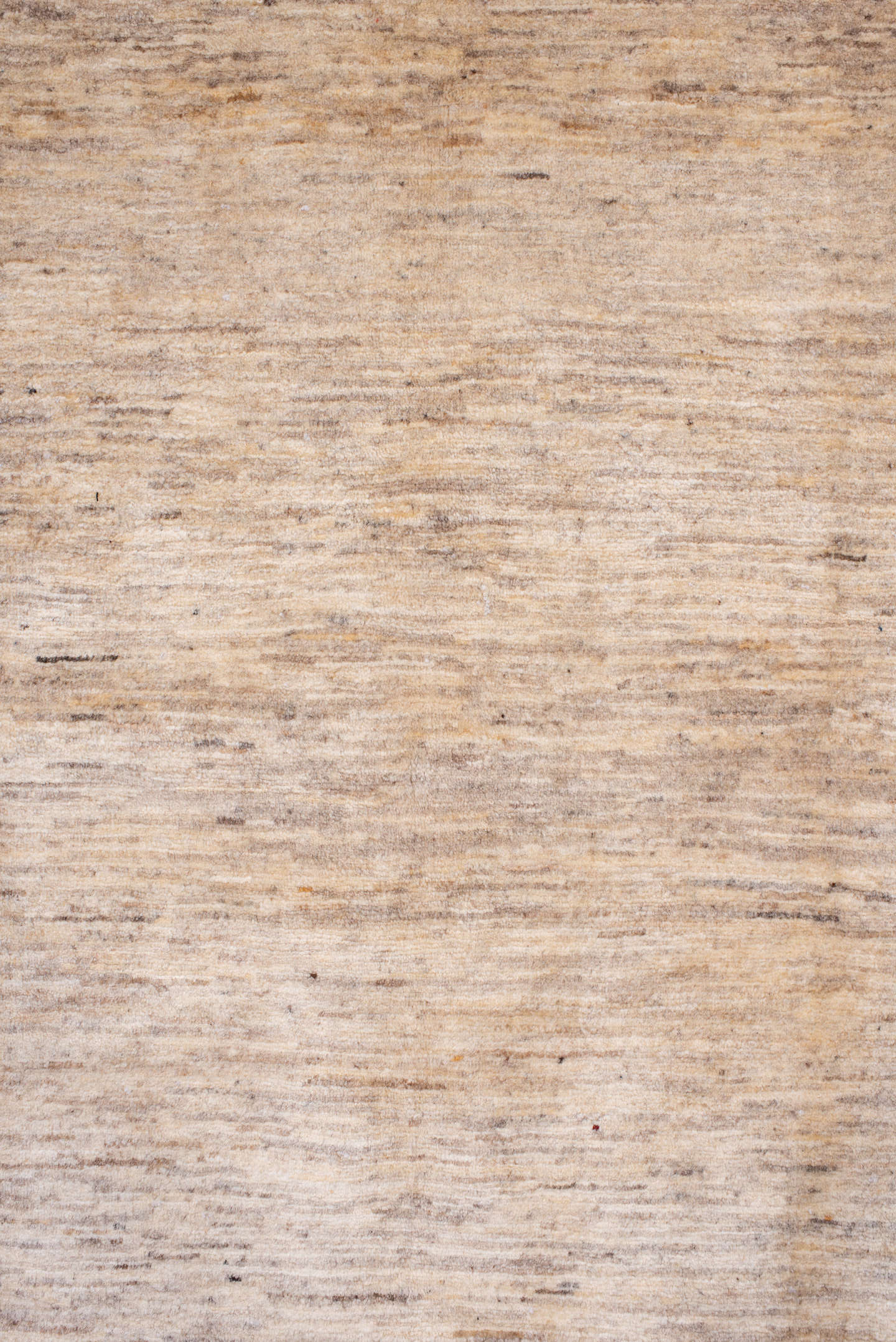 7' x 9' one-of-a-kind handmade vintage Gabbe rug. Color palette: ivory, taupe, brown, indigo, burgundy, gold, camel, beige