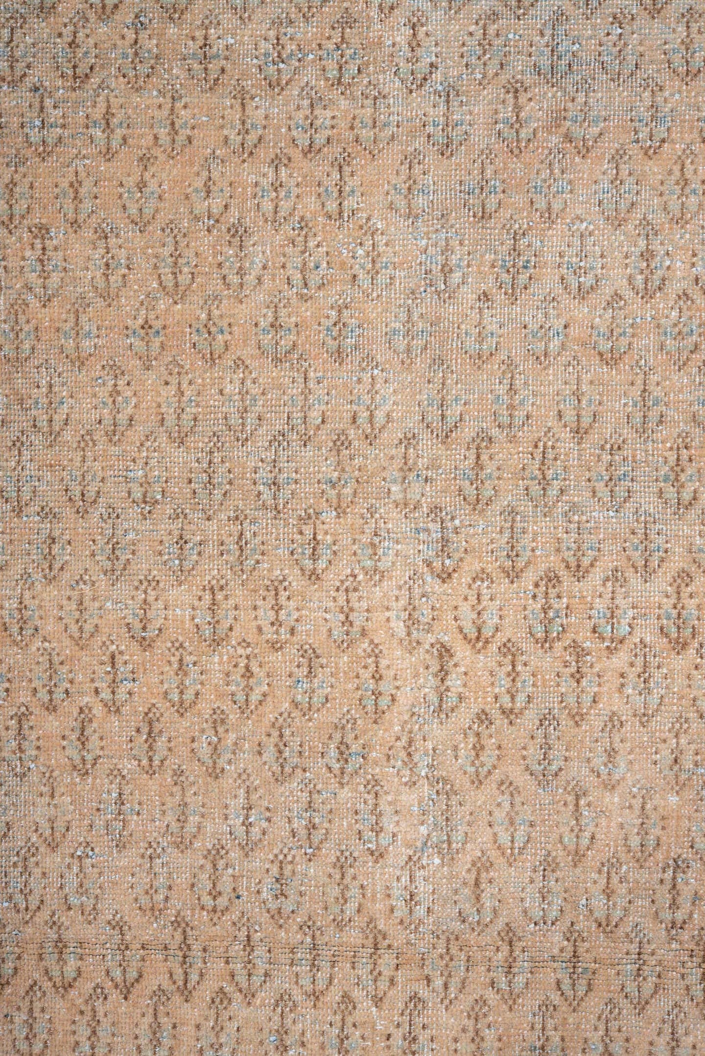 8' x 11' one-of-a-kind handmade vintage Mir large size rug. Color palette: camel, ivory, taupe, light blue, brown, beige